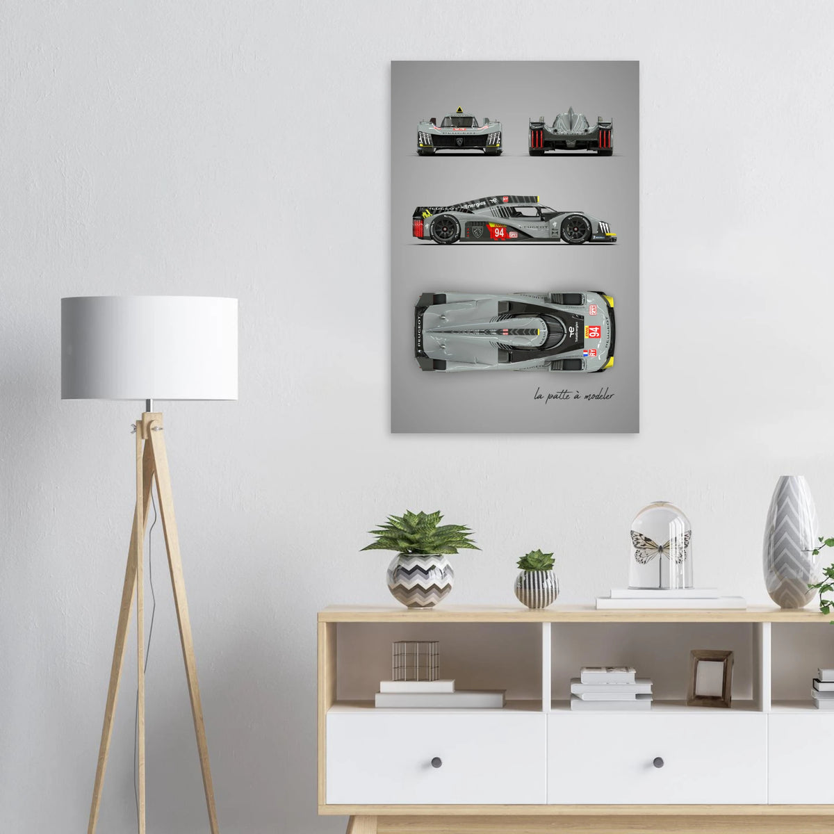 French Racing Car Aluminum Print - Modern Motorsport Art