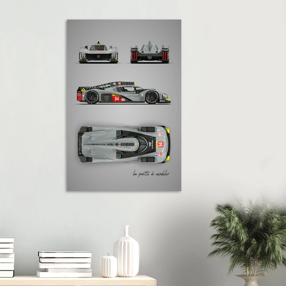French Racing Car Aluminum Print - Modern Motorsport Art