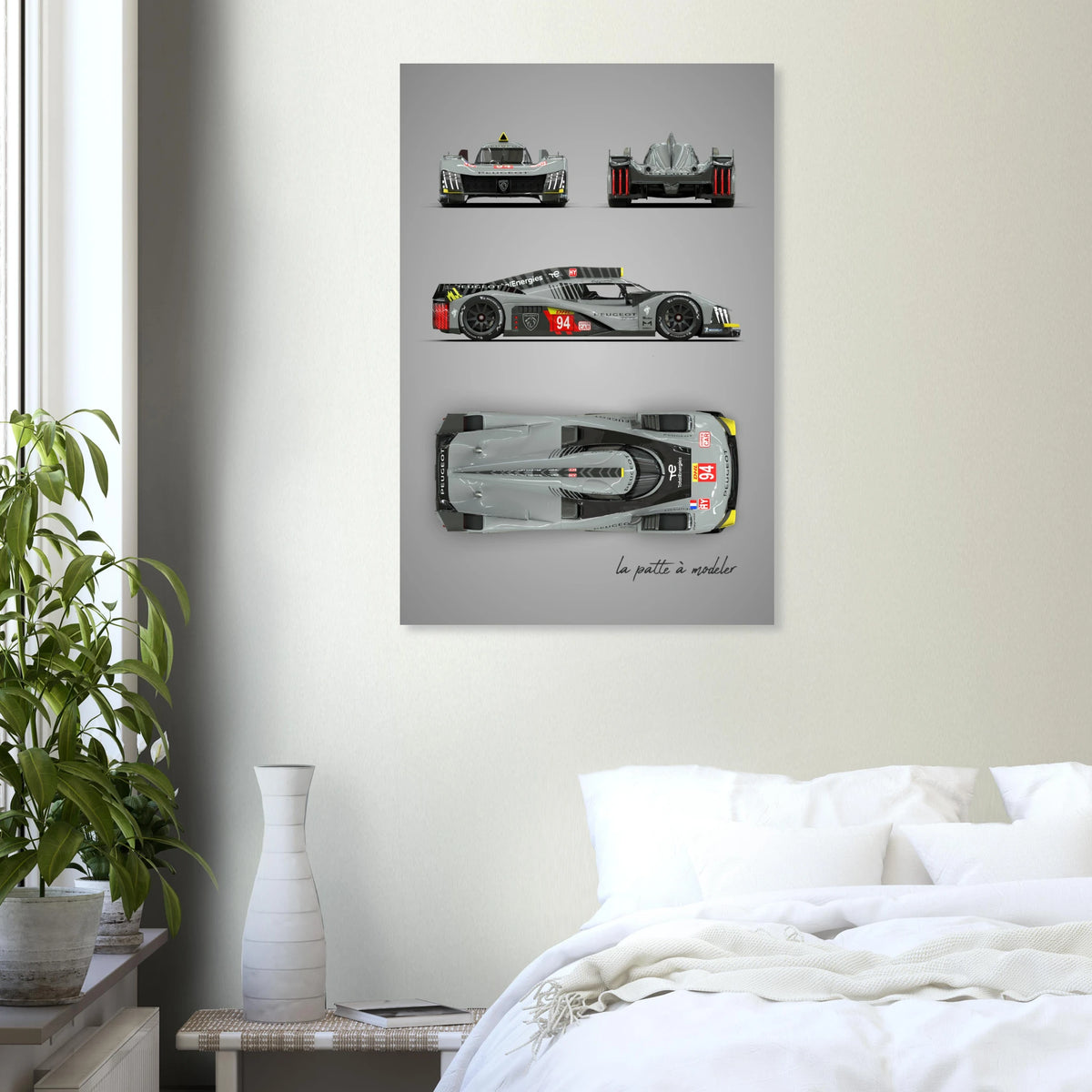 French Racing Car Aluminum Print - Modern Motorsport Art