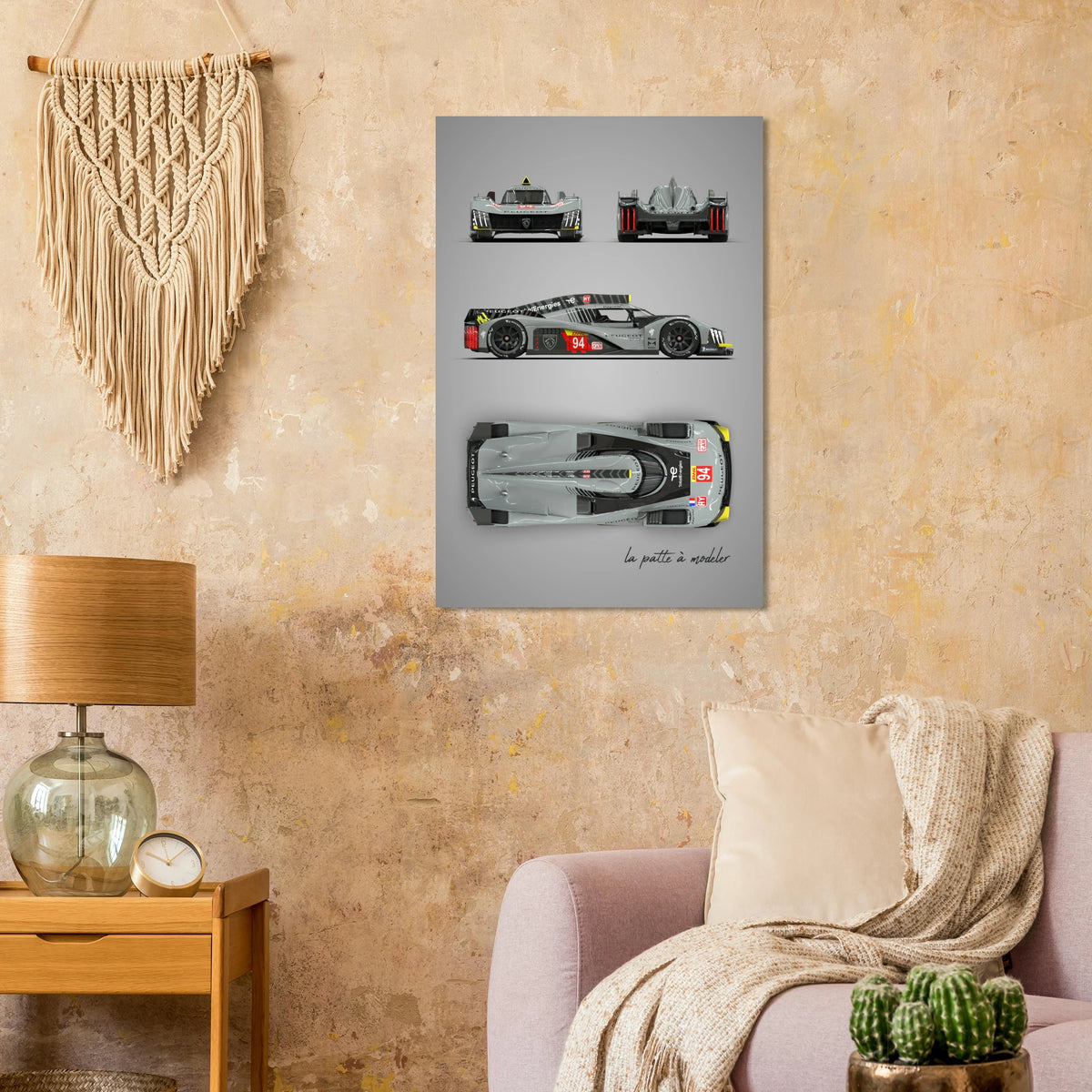 French Racing Car Aluminum Print - Modern Motorsport Art