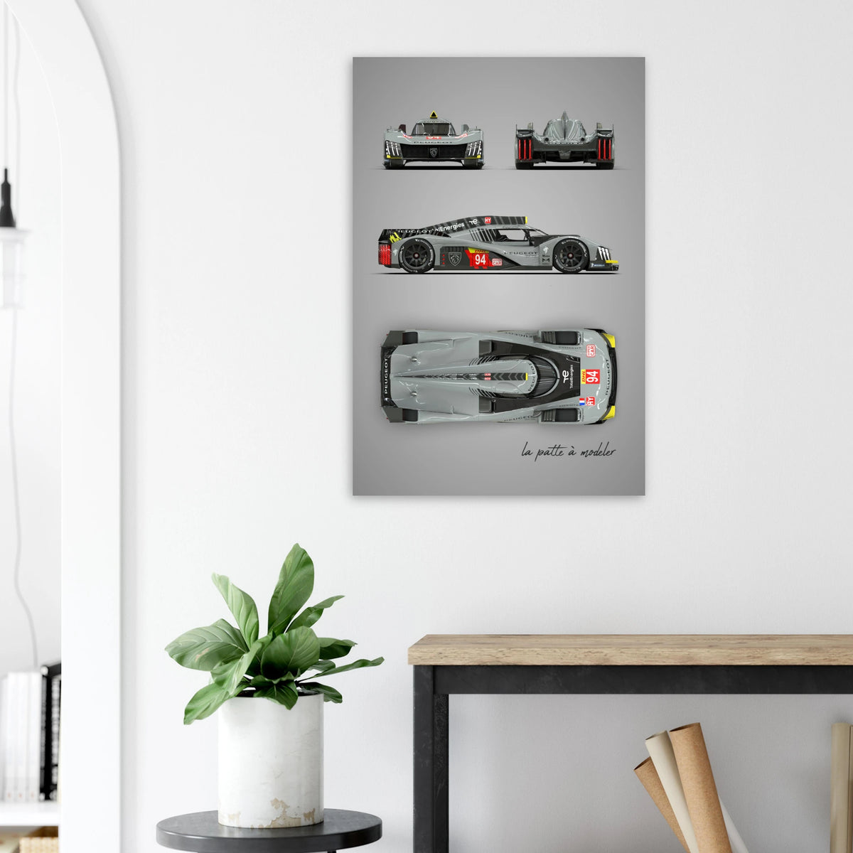 French Racing Car Aluminum Print - Modern Motorsport Art
