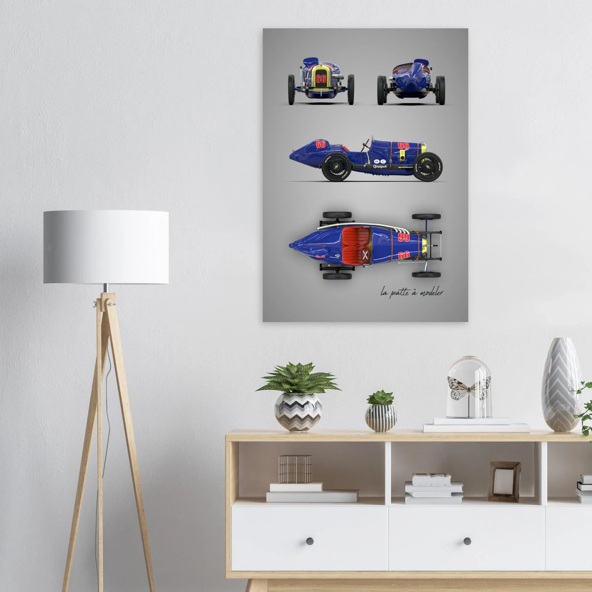 French Racing Car Aluminum Print - Motorsport Heritage Art
