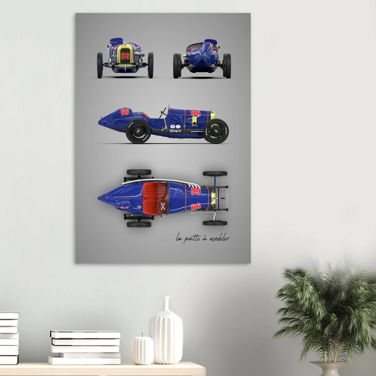 French Racing Car Aluminum Print - Motorsport Heritage Art
