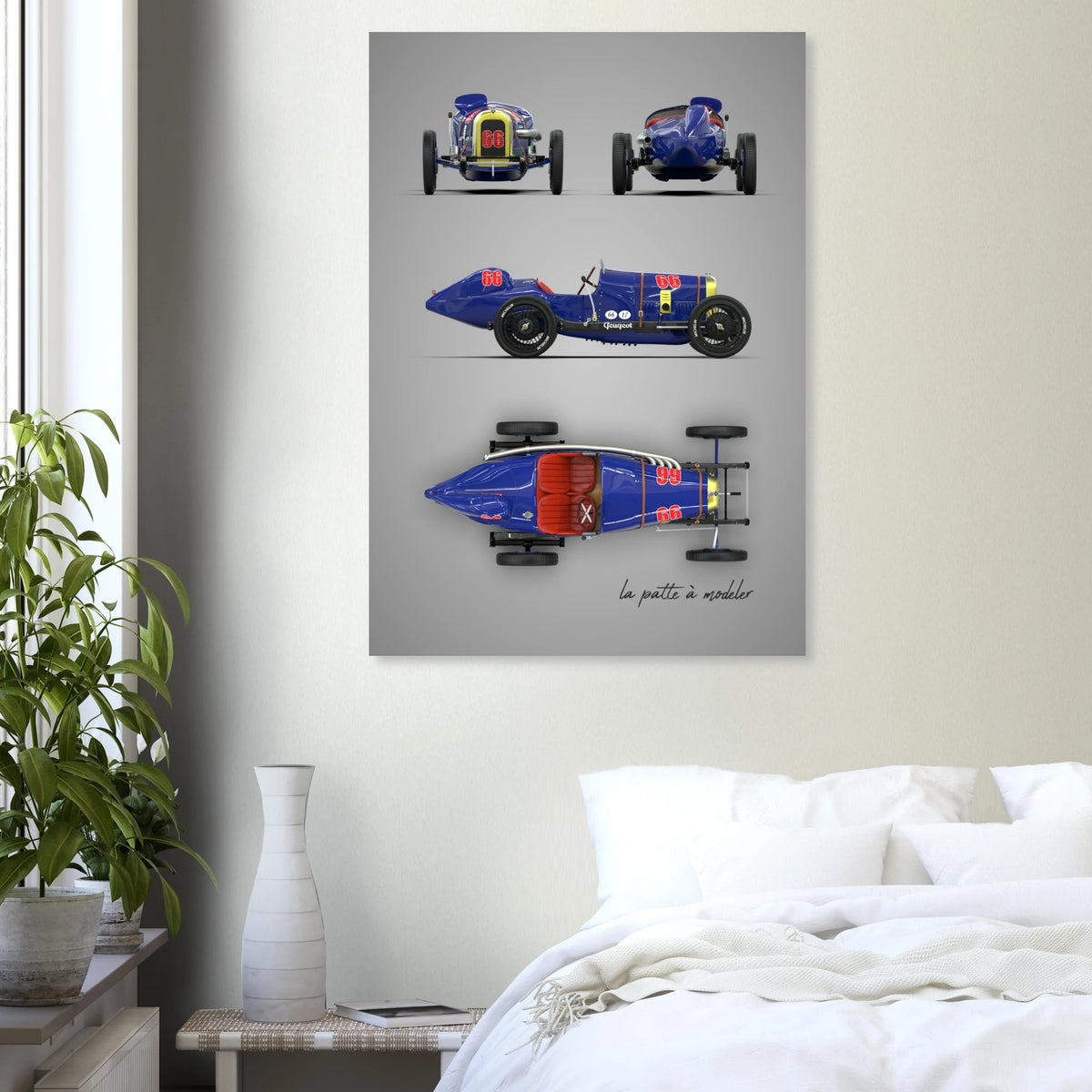 French Racing Car Aluminum Print - Motorsport Heritage Art