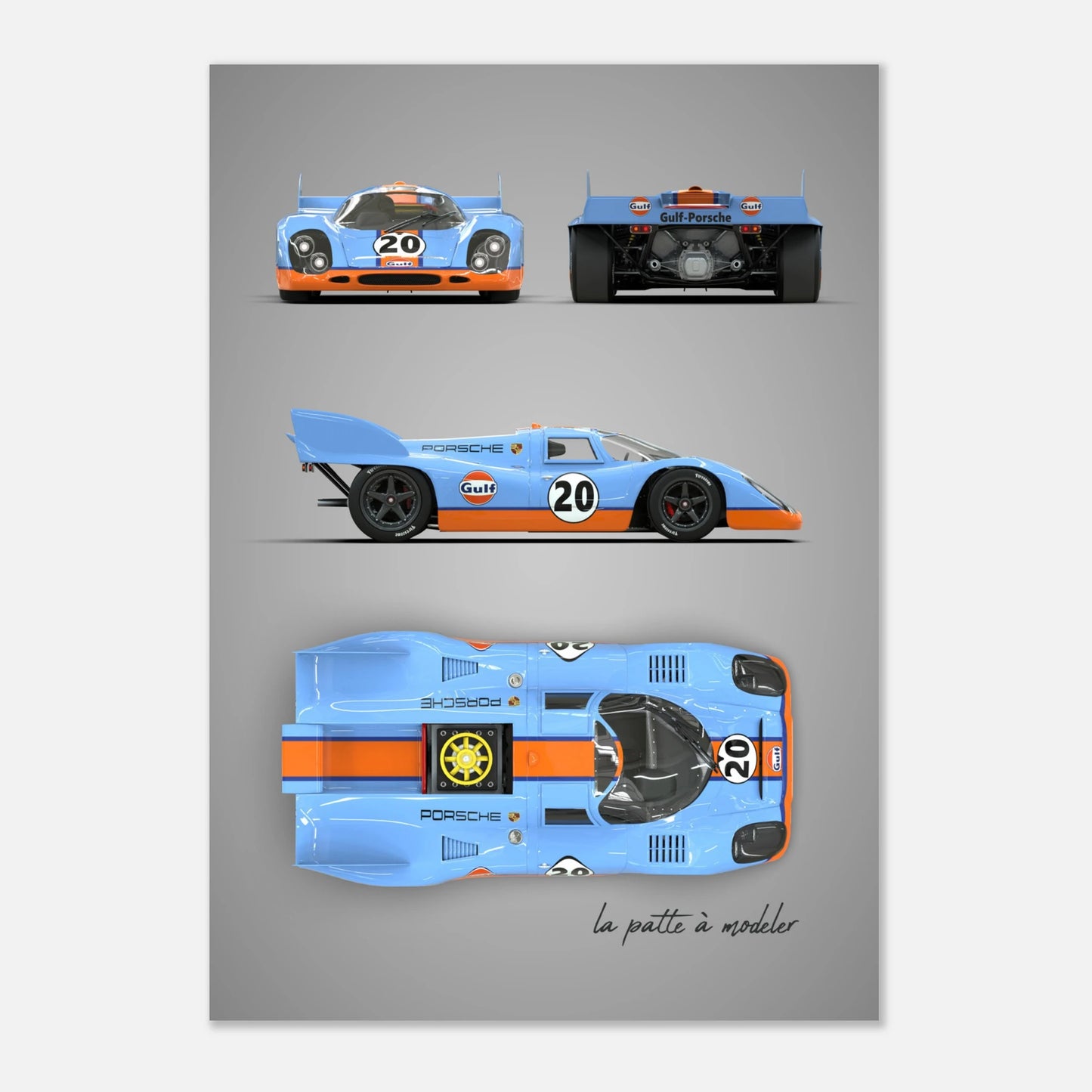 German Endurance Car Aluminum Print - Racing Heritage Art