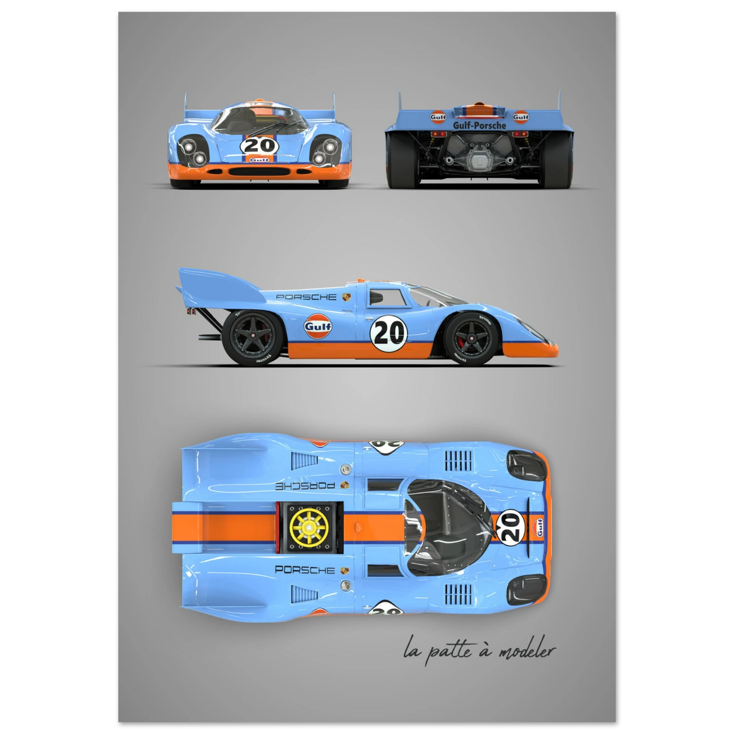 German Endurance Car Aluminum Print - Racing Heritage Art