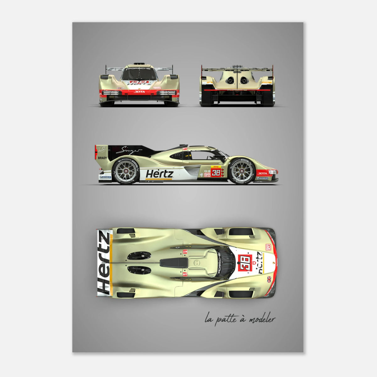 German Racing Car Aluminum Print - Endurance Heritage Art