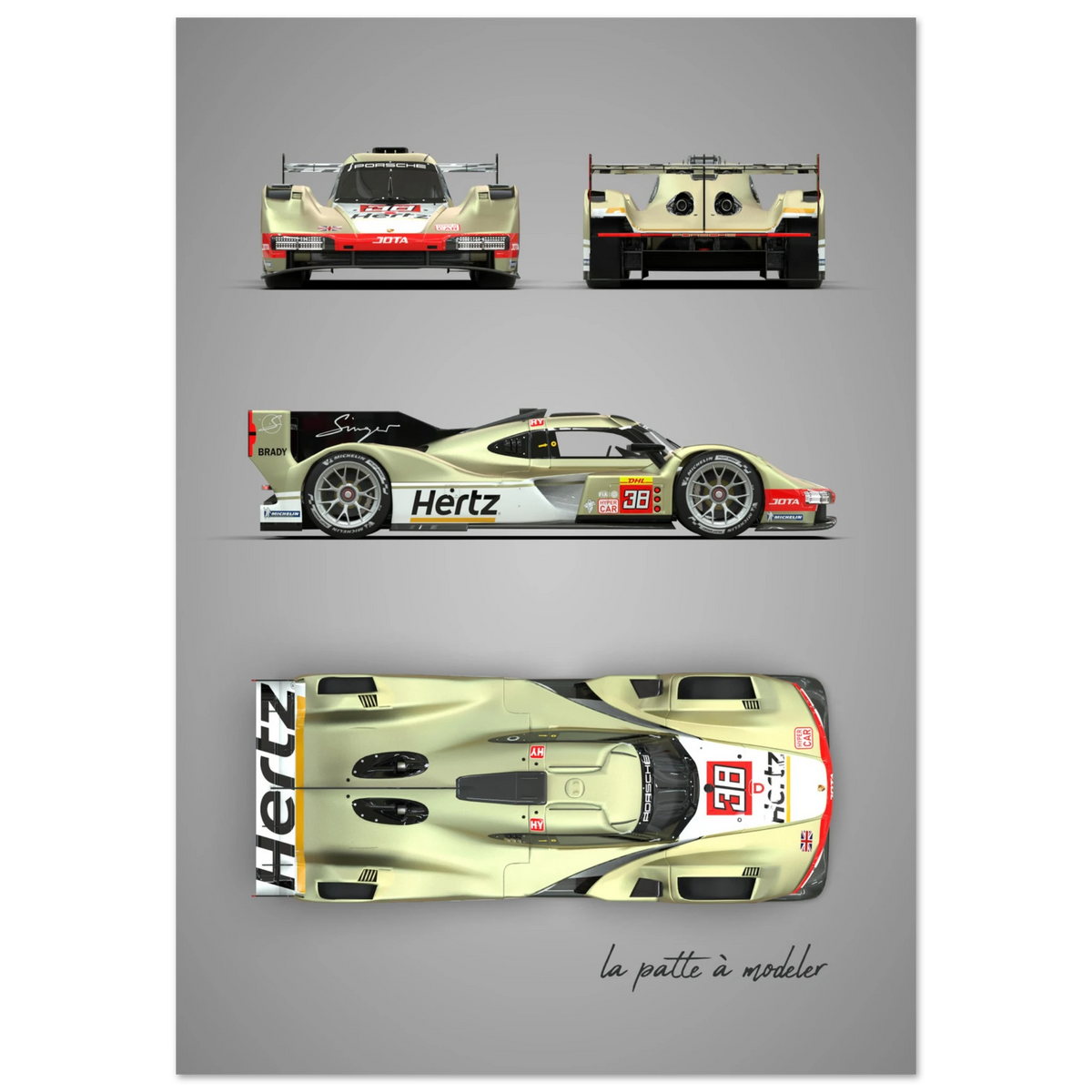 German Racing Car Aluminum Print - Endurance Heritage Art