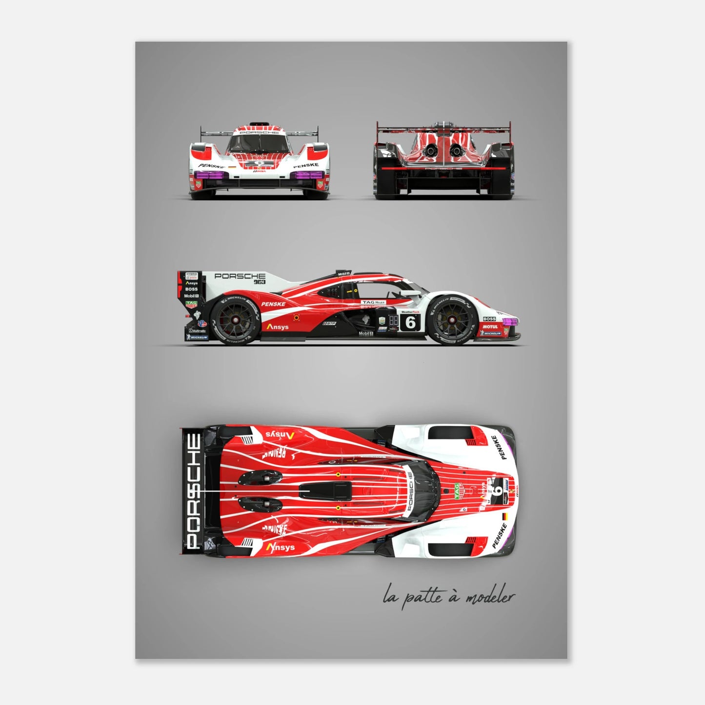 German Racing Car Aluminum Print - Endurance Motorsport Art