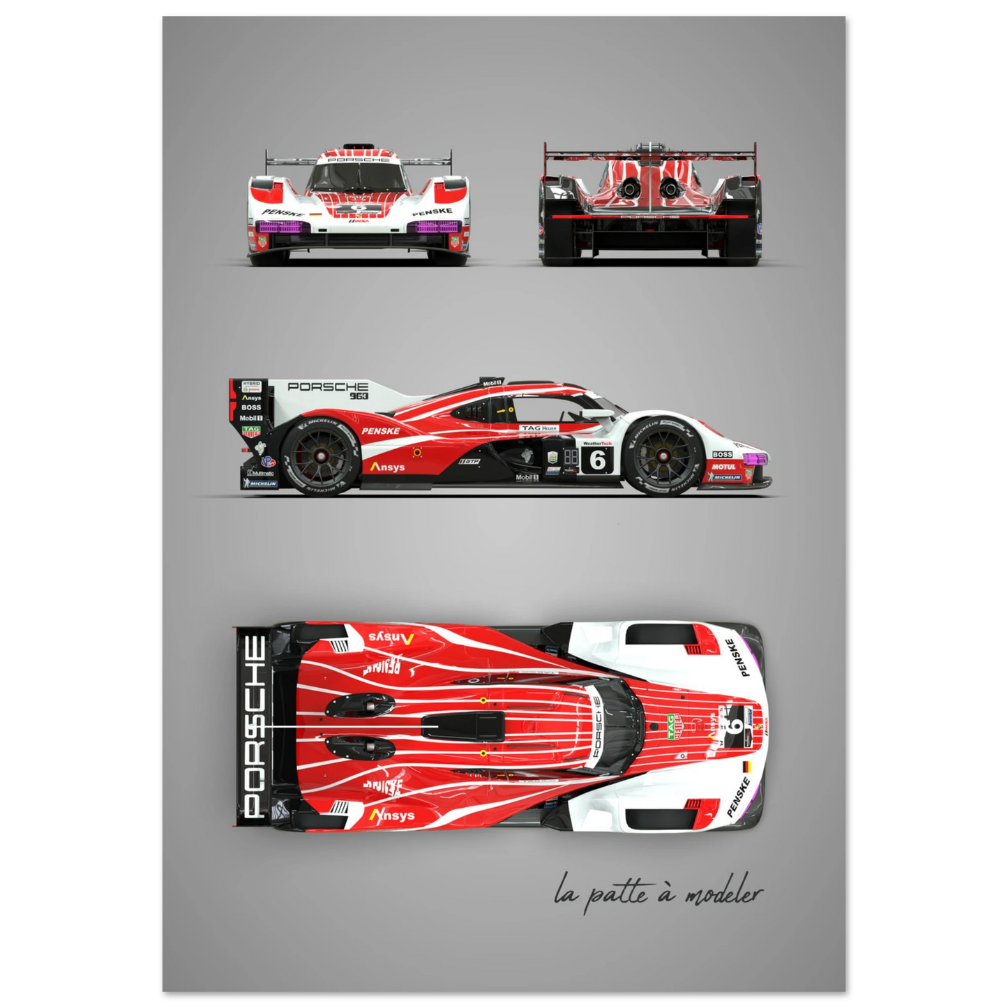 German Racing Car Aluminum Print - Endurance Motorsport Art