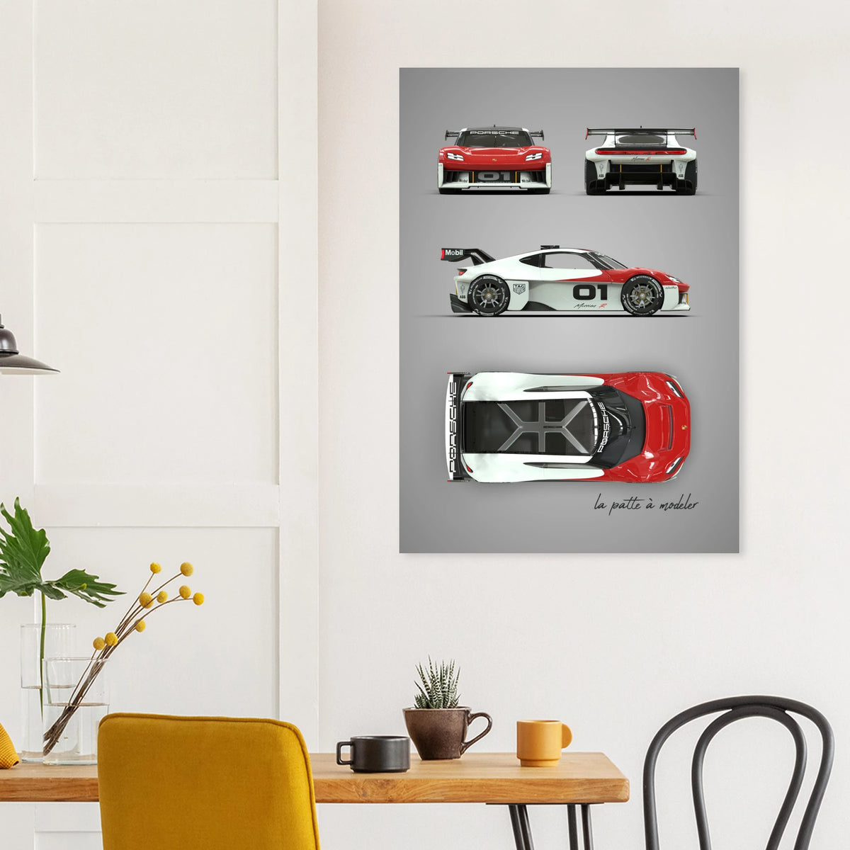 German Sports Car Aluminum Print - Classic Performance Art