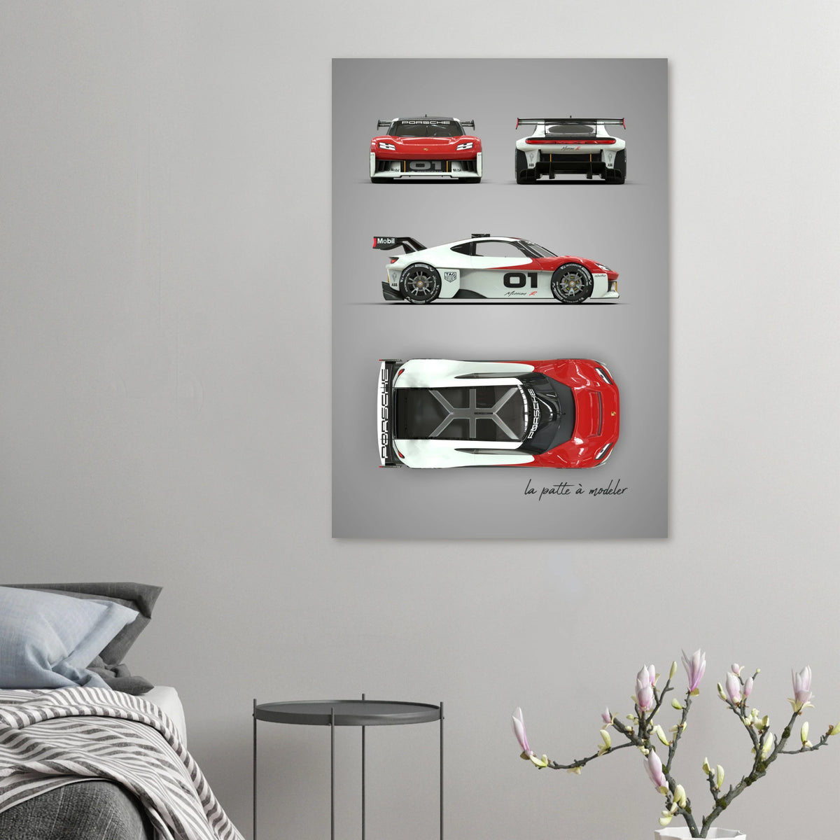 German Sports Car Aluminum Print - Classic Performance Art