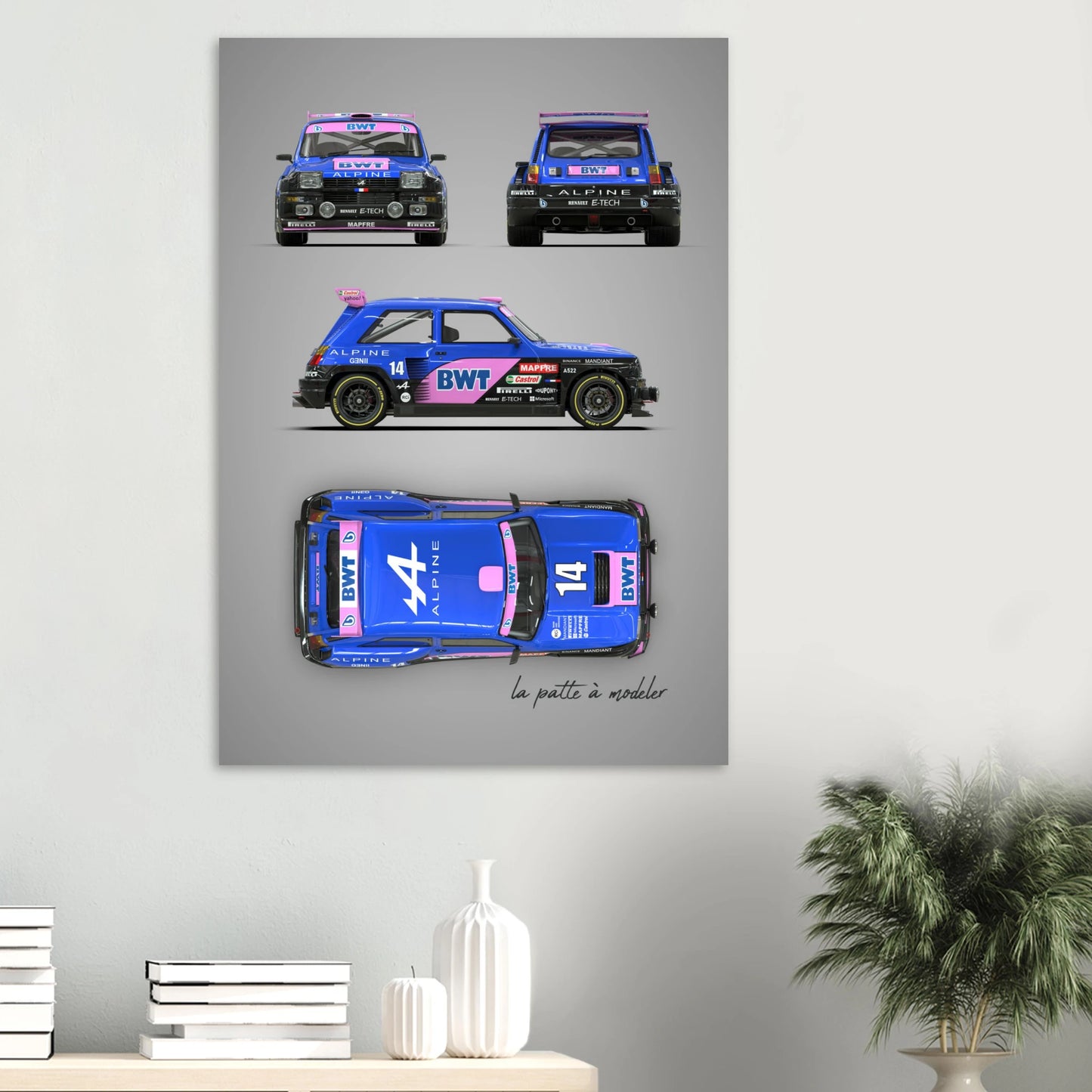 French Rally Car Aluminum Print - Custom Motorsport Art