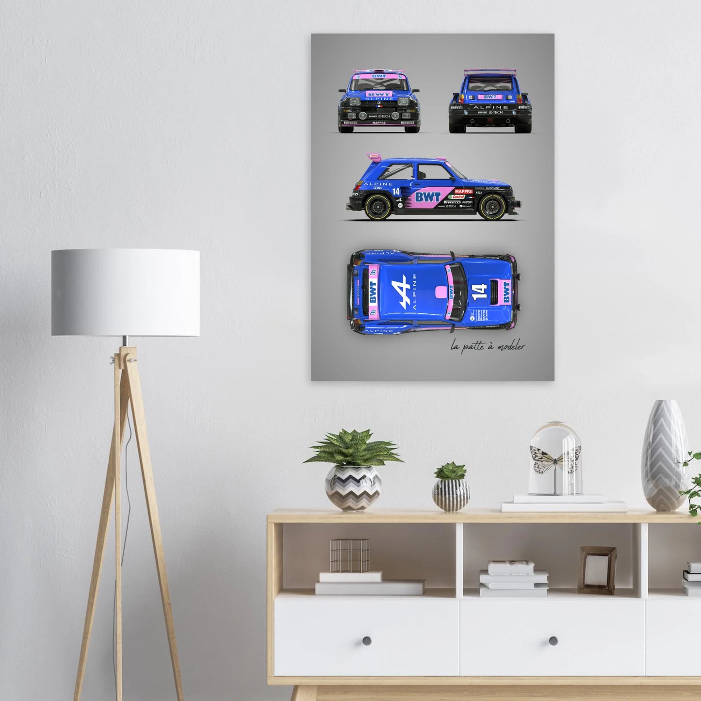 French Rally Car Aluminum Print - Custom Motorsport Art