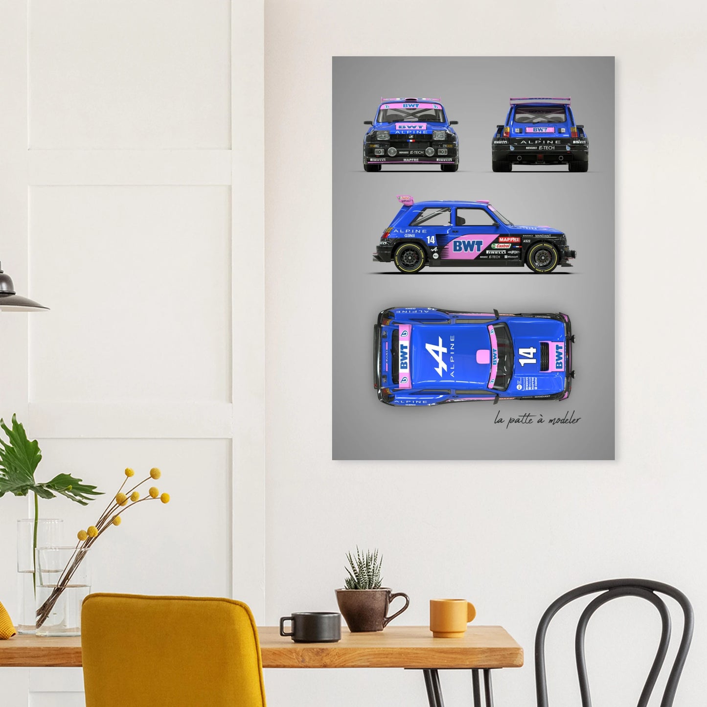 French Rally Car Aluminum Print - Custom Motorsport Art