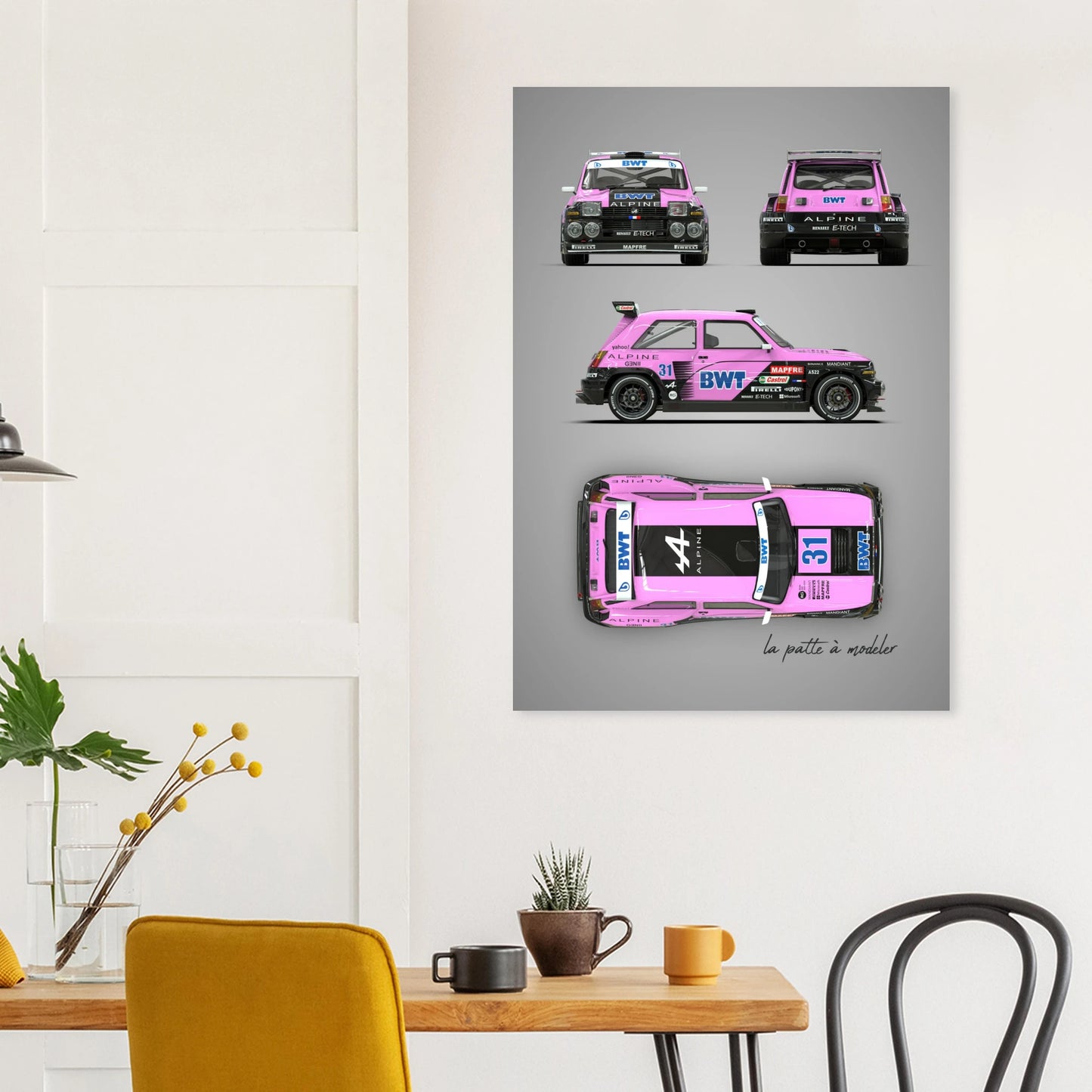French Rally Car Aluminum Print - Custom Motorsport Art