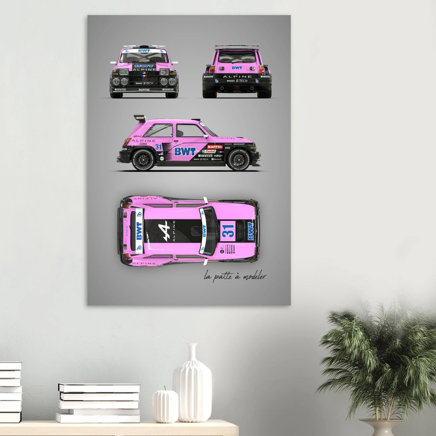 French Rally Car Aluminum Print - Custom Motorsport Art