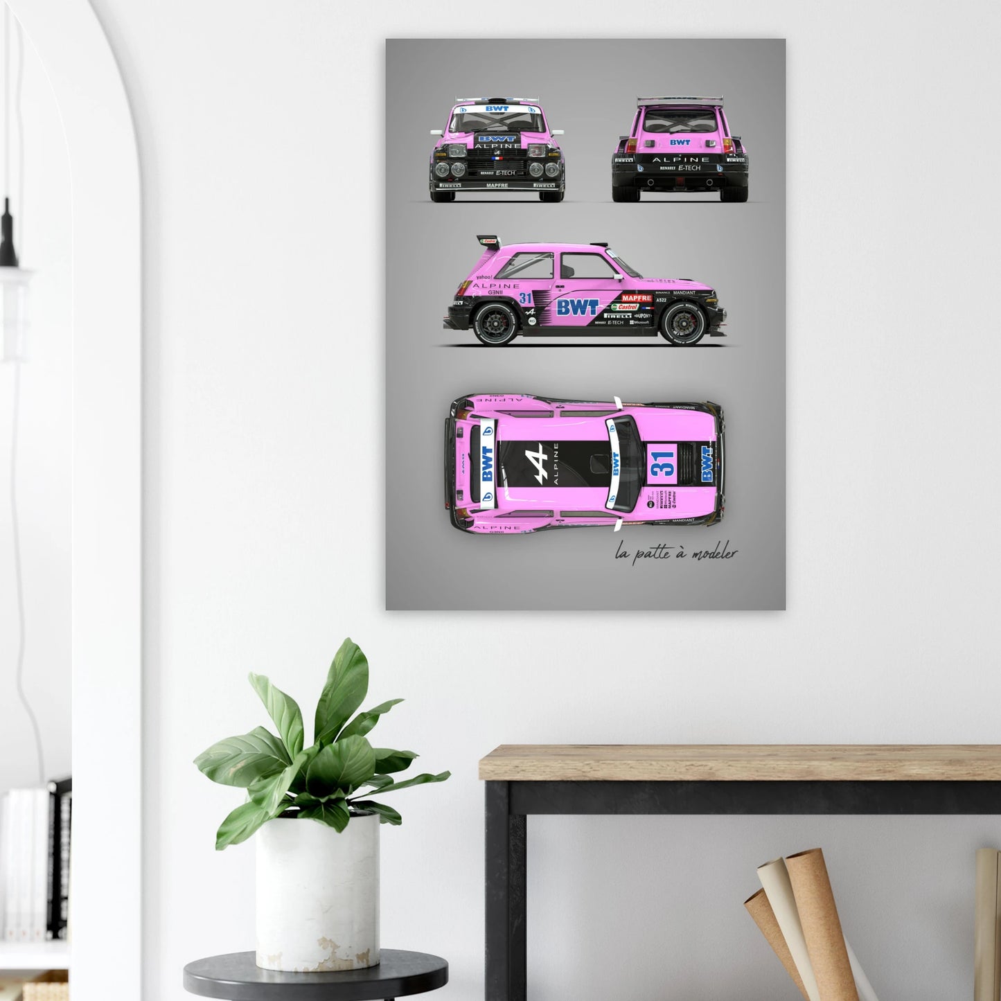 French Rally Car Aluminum Print - Custom Motorsport Art