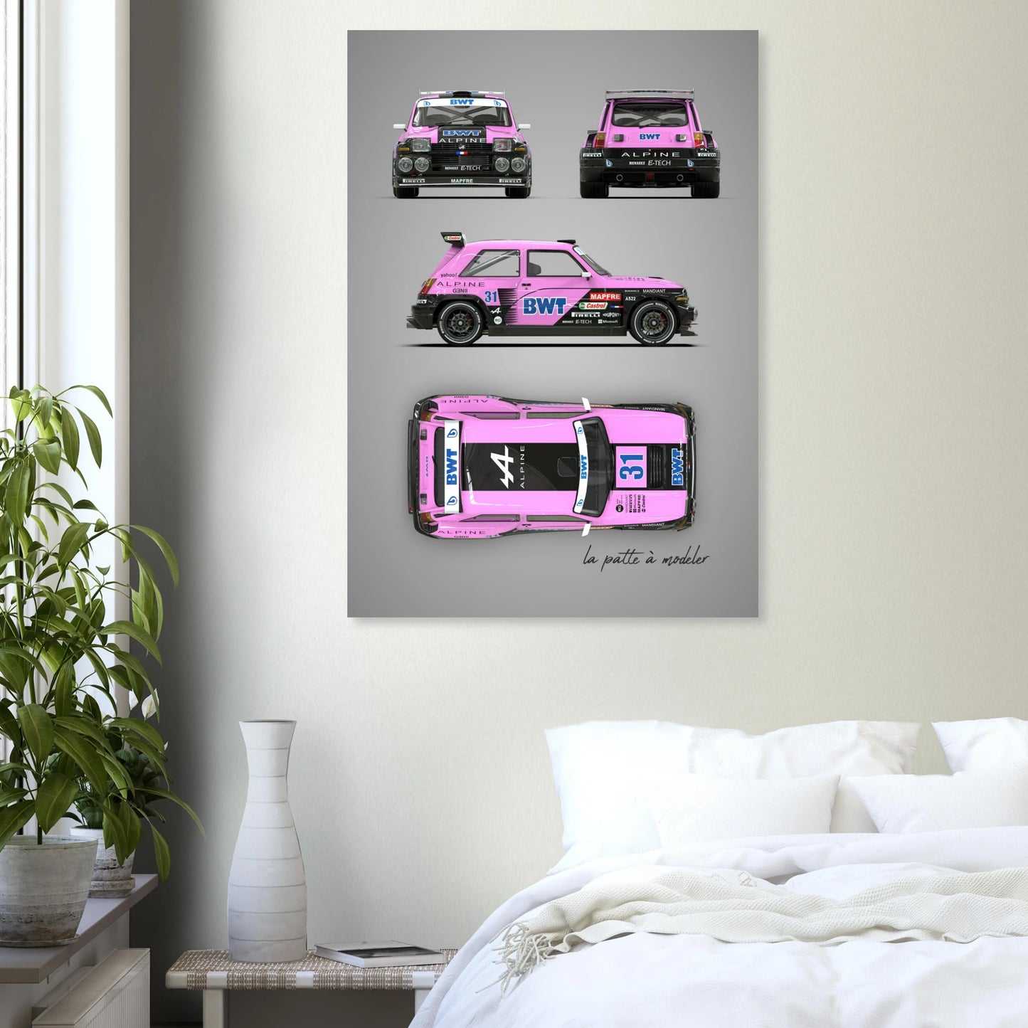 French Rally Car Aluminum Print - Custom Motorsport Art