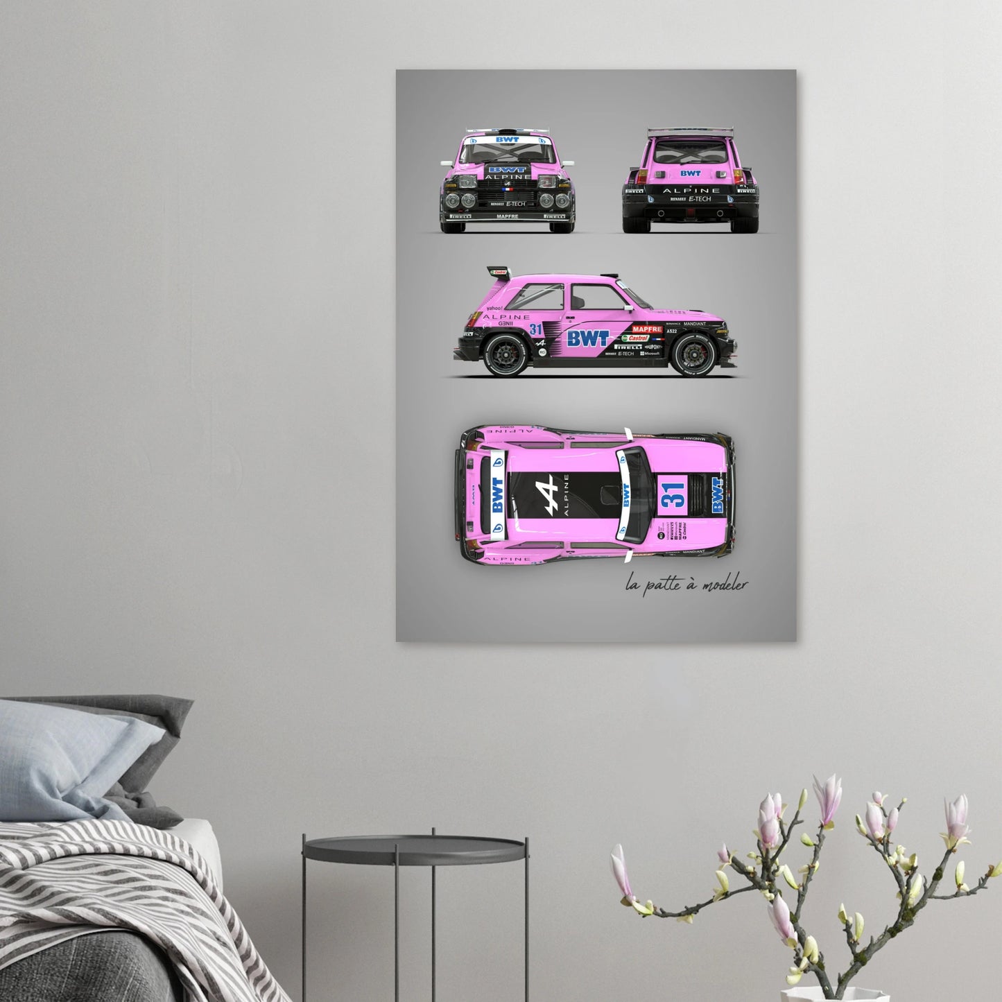 French Rally Car Aluminum Print - Custom Motorsport Art