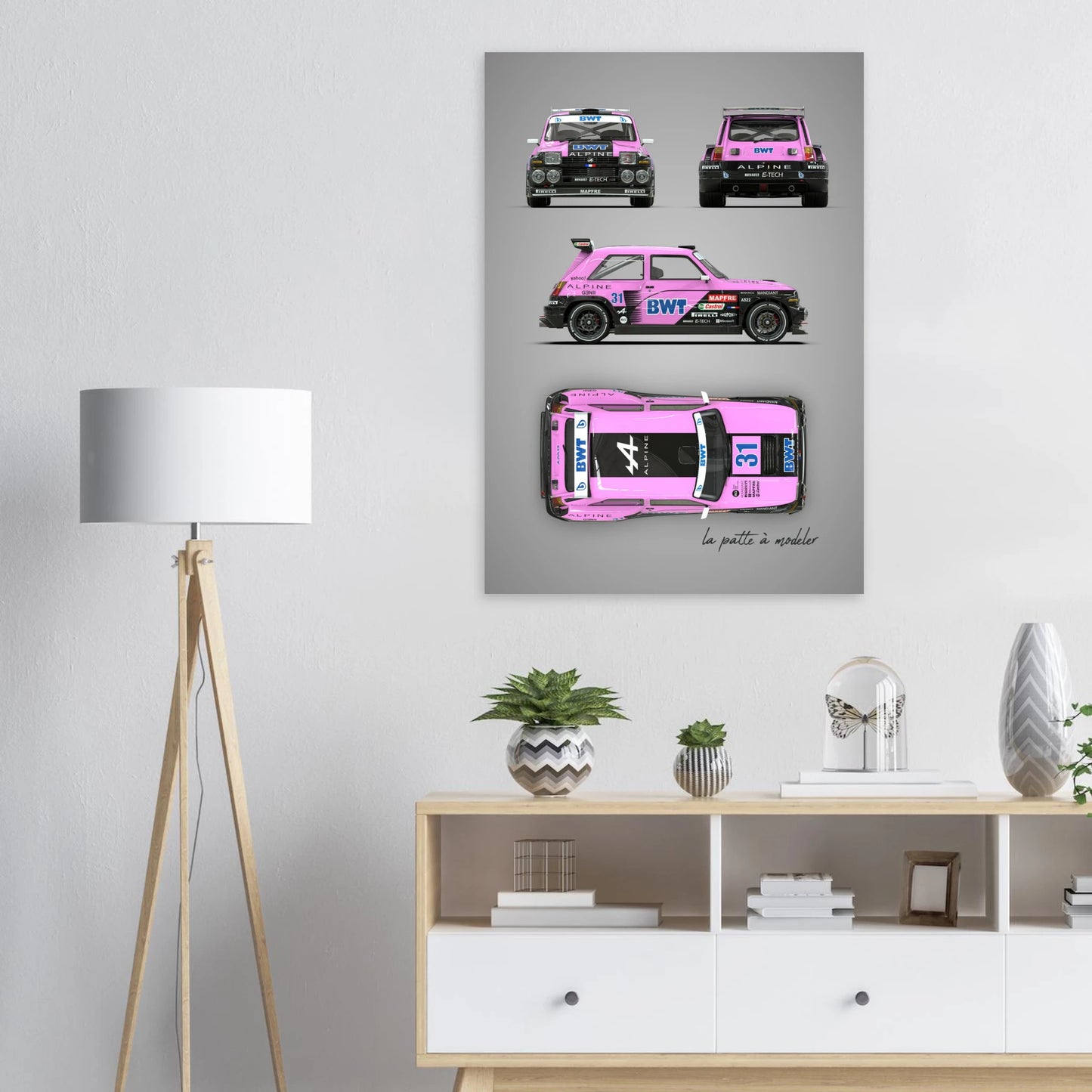 French Rally Car Aluminum Print - Custom Motorsport Art