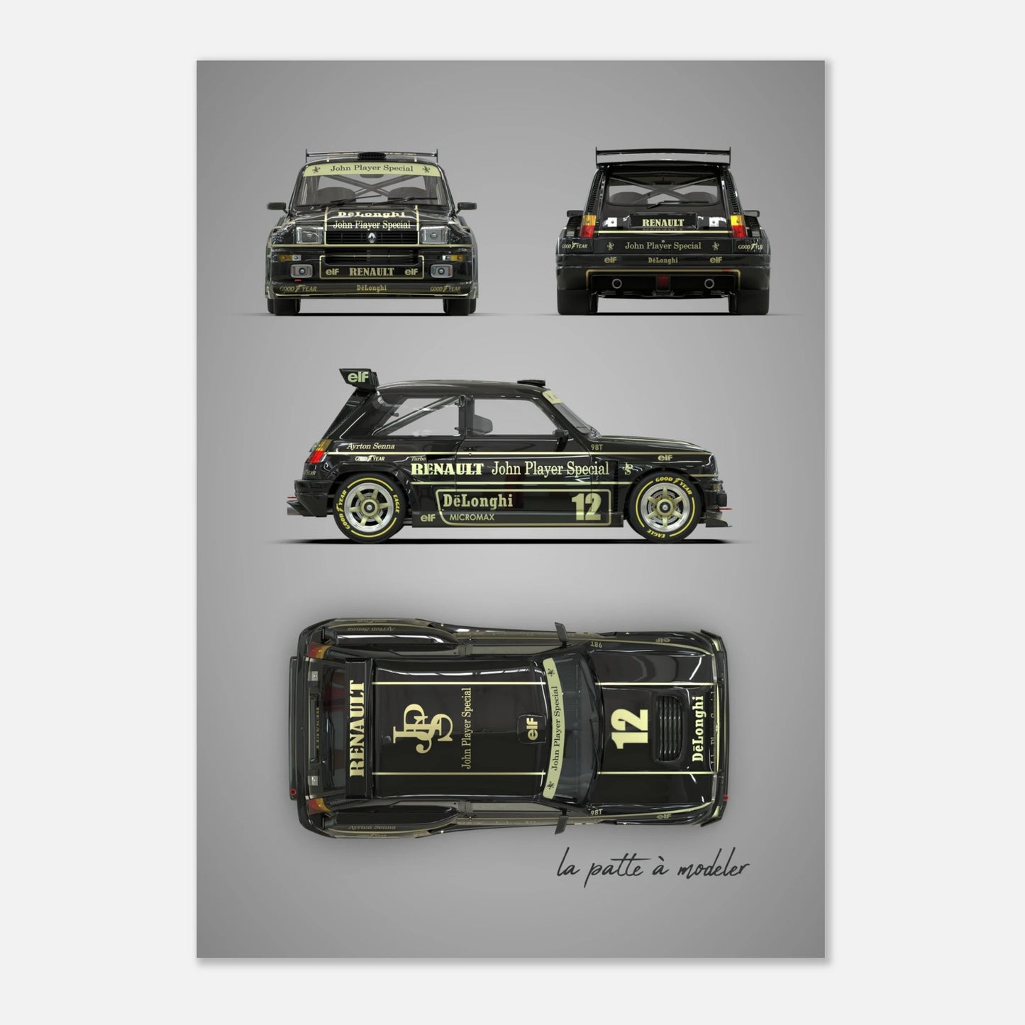French Rally Car Aluminum Print - Custom Racing Art