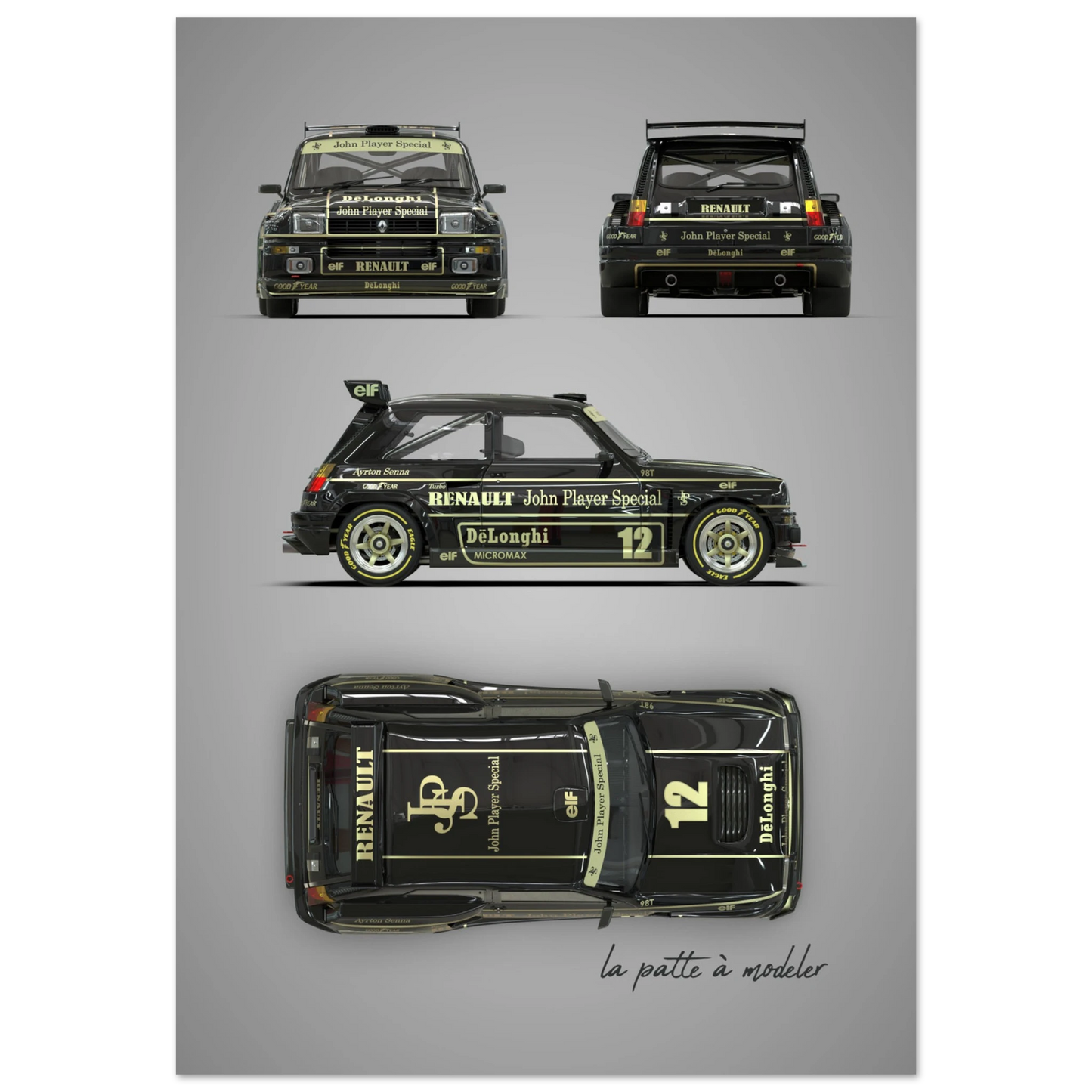 French Rally Car Aluminum Print - Custom Racing Art