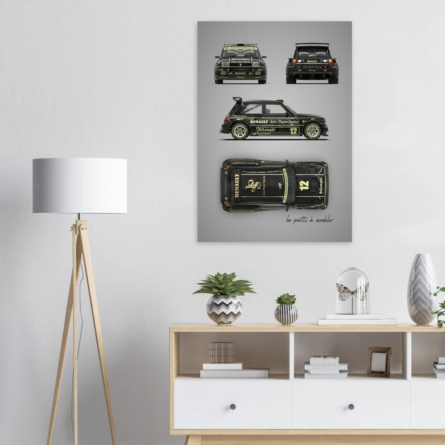 French Rally Car Aluminum Print - Custom Racing Art
