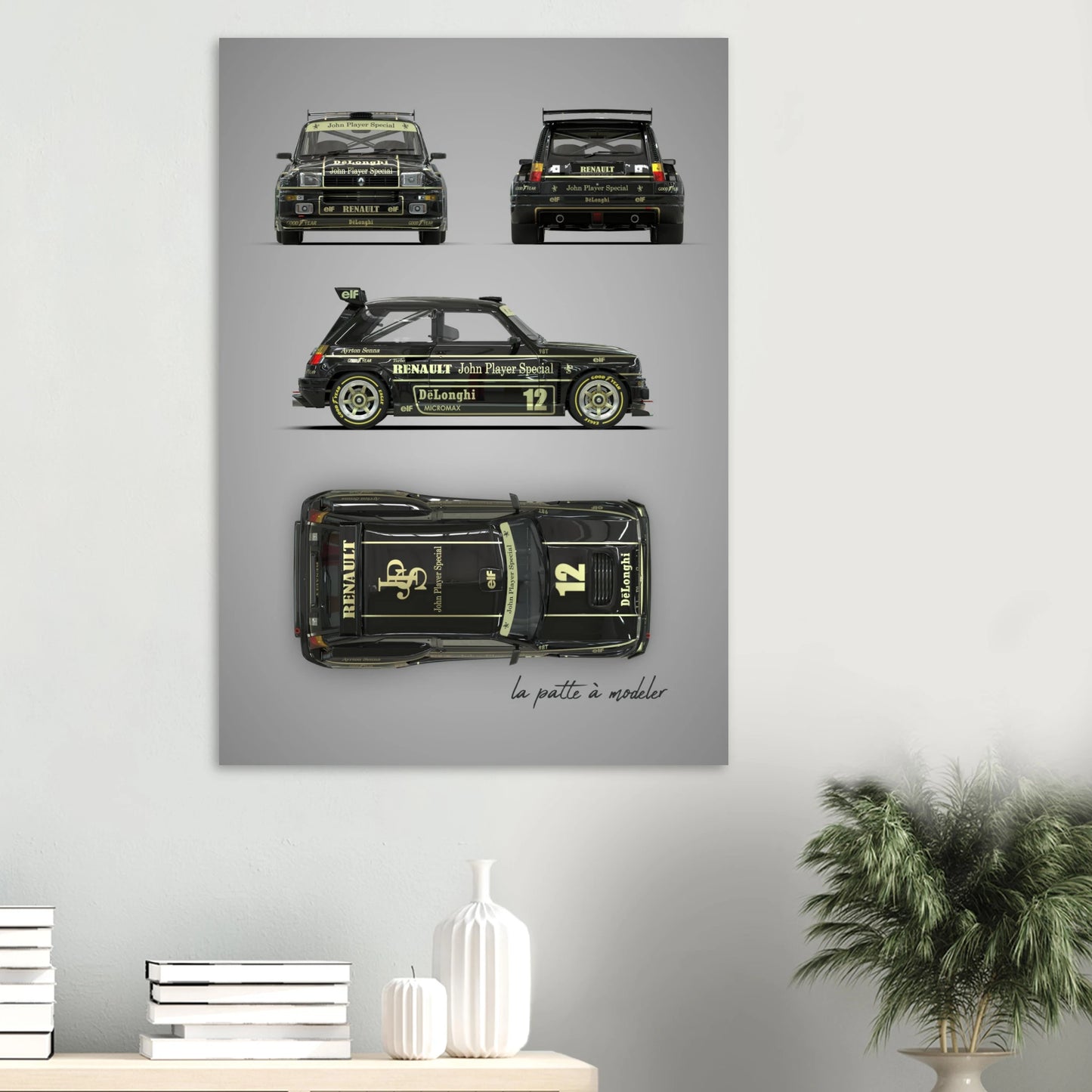 French Rally Car Aluminum Print - Custom Racing Art