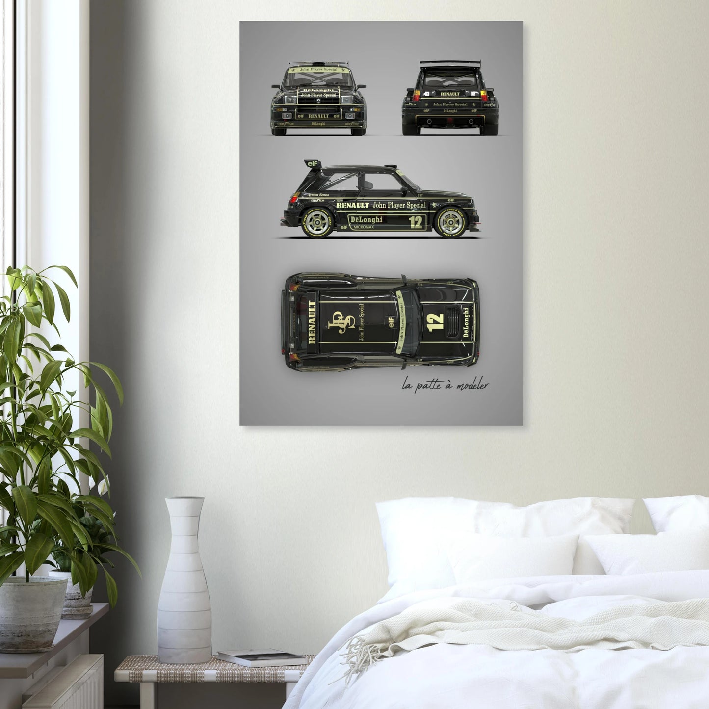 French Rally Car Aluminum Print - Custom Racing Art