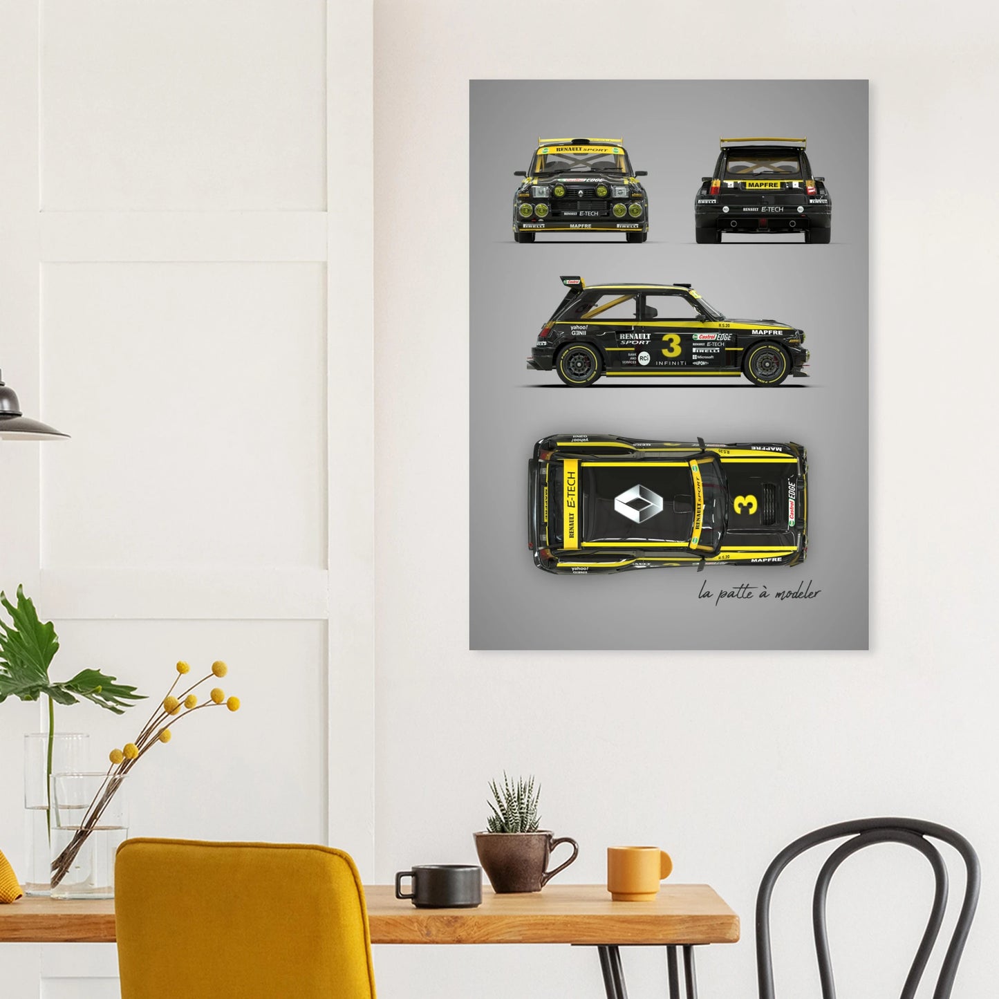 French Rally Car Aluminum Print - Custom Motorsport Art