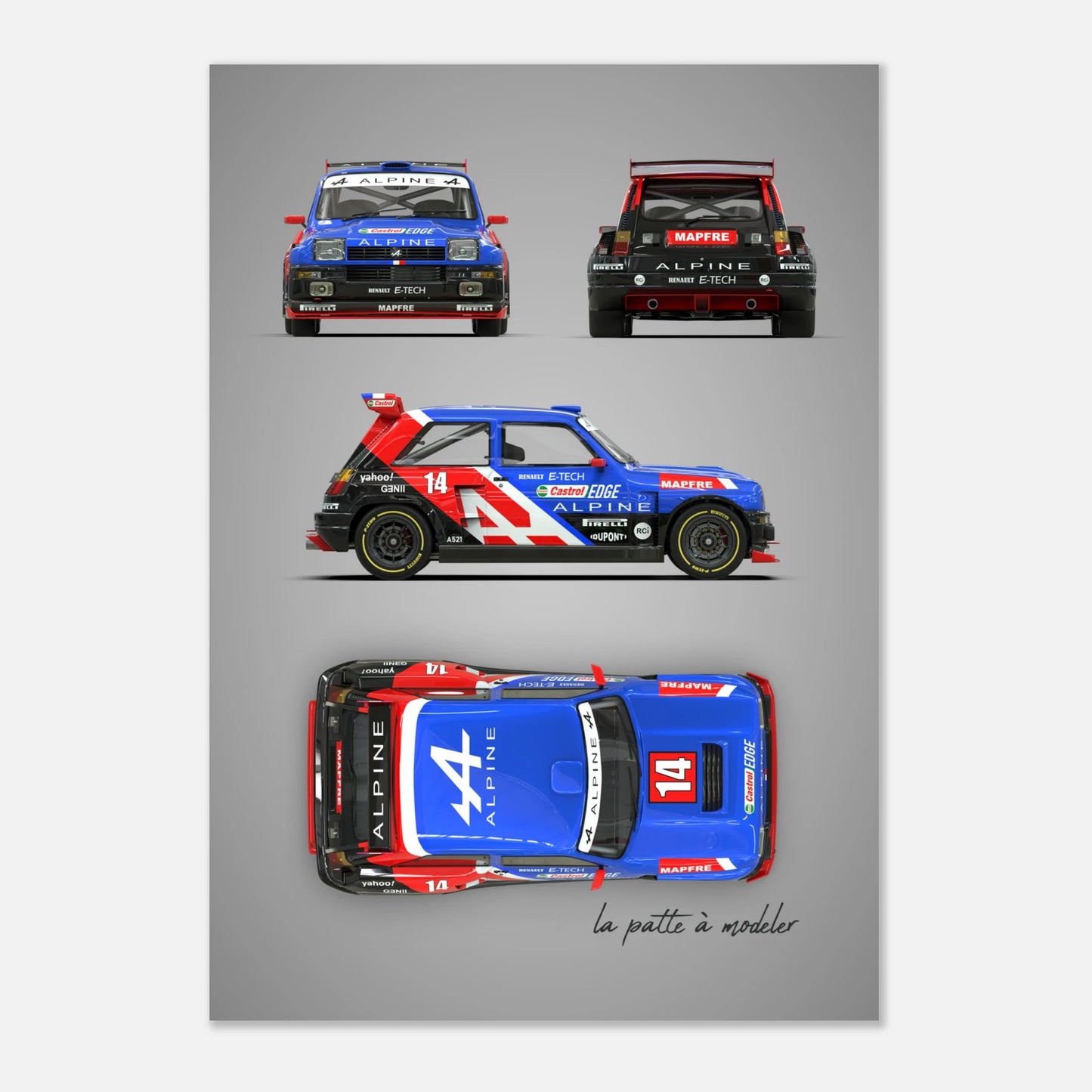 French Rally Car Aluminum Print - Custom Motorsport Heritage Art