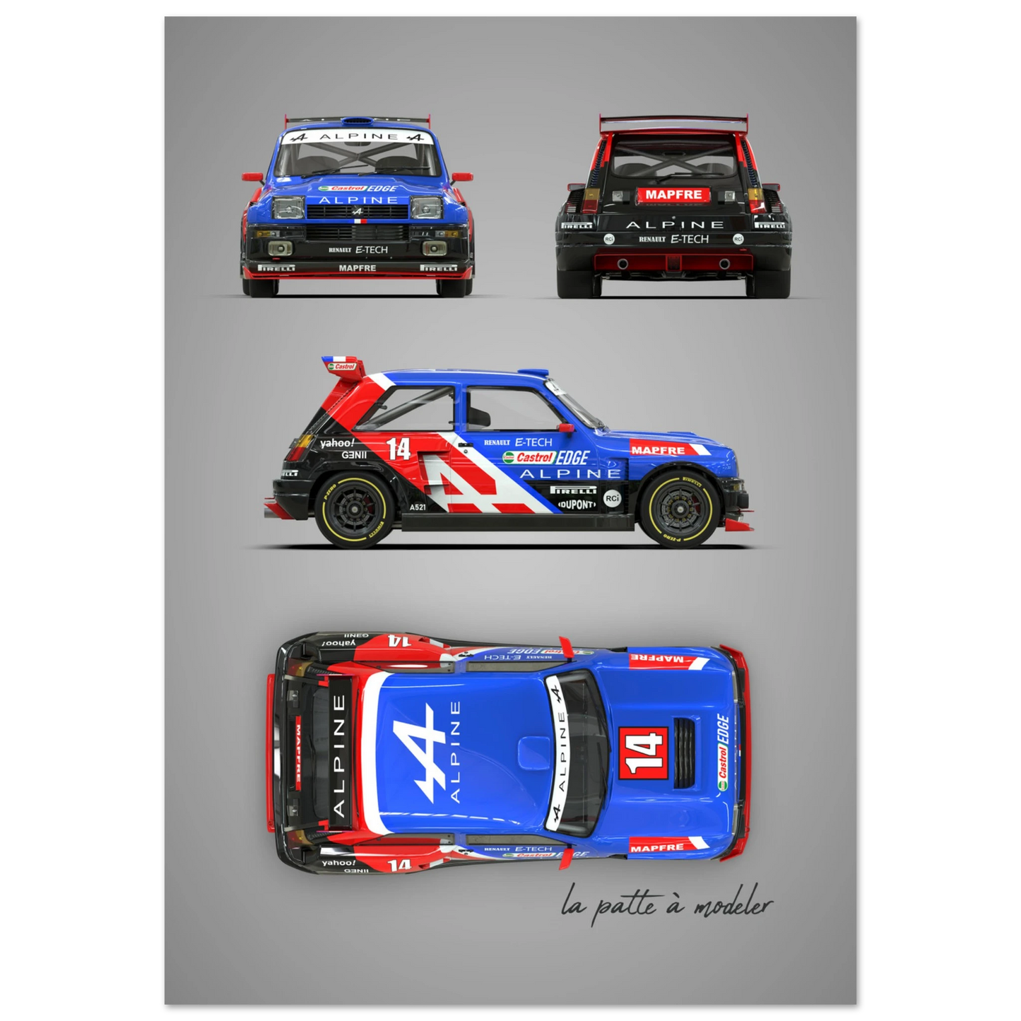 French Rally Car Aluminum Print - Custom Motorsport Heritage Art