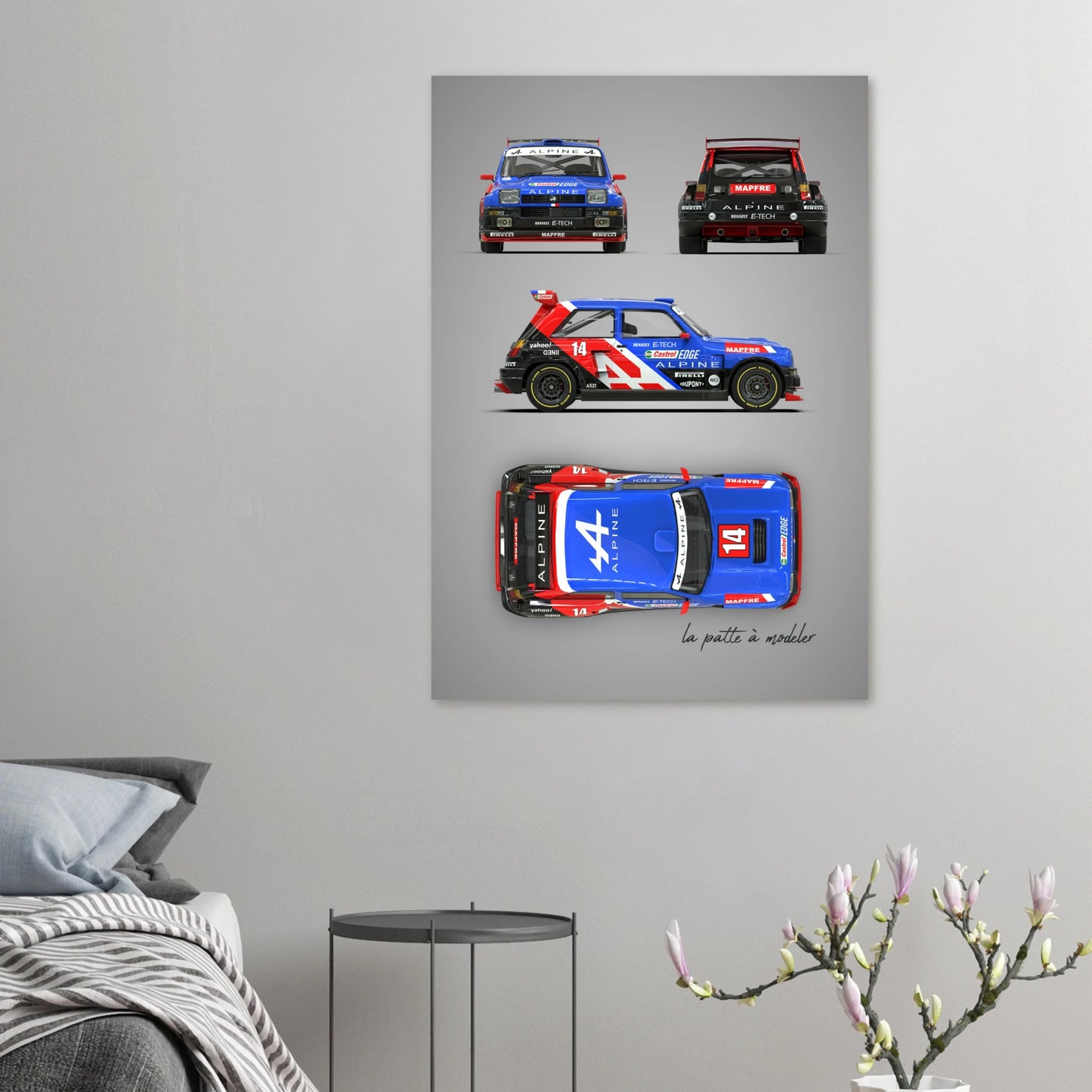 French Rally Car Aluminum Print - Custom Motorsport Heritage Art
