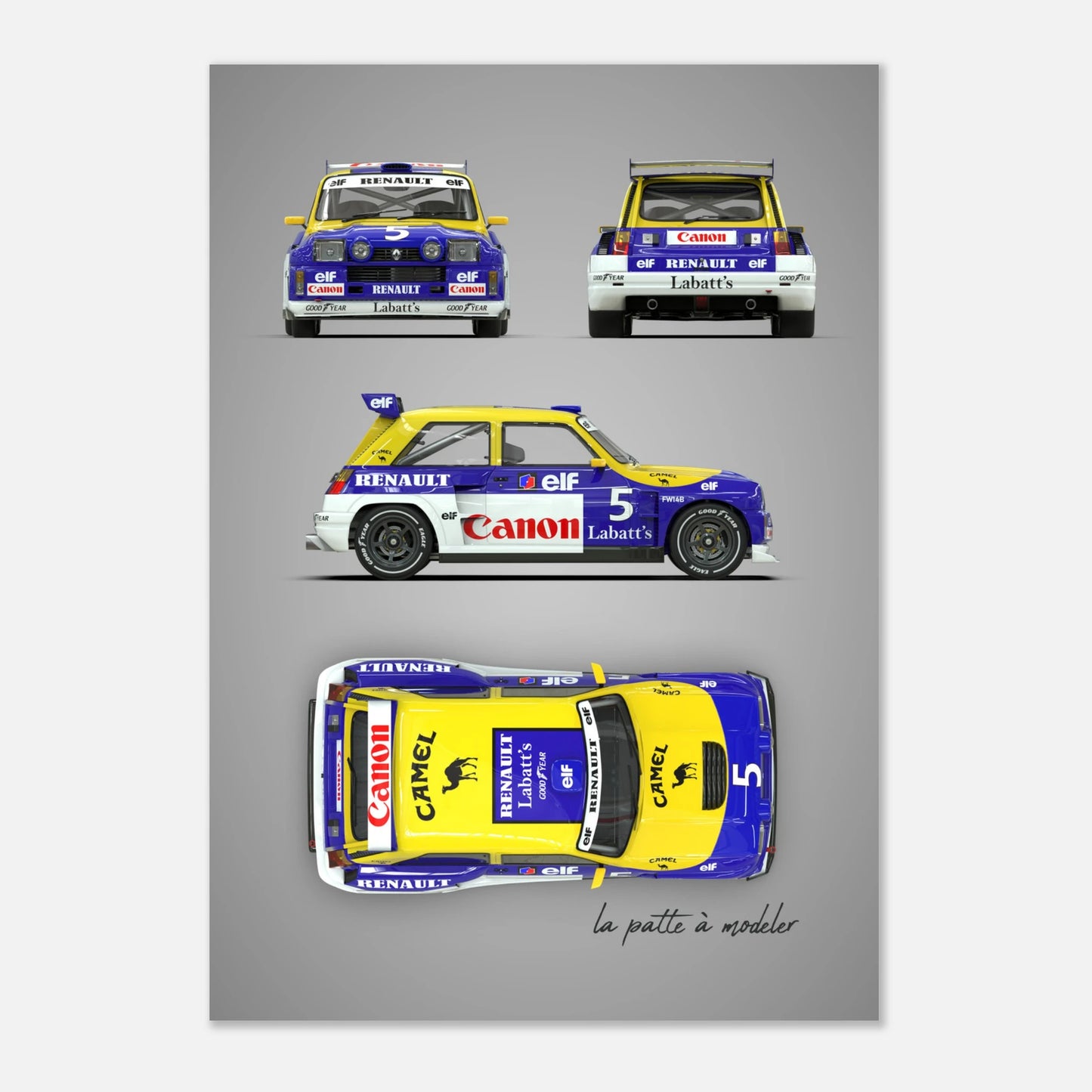 French Rally Car Aluminum Print - Custom Motorsport Art