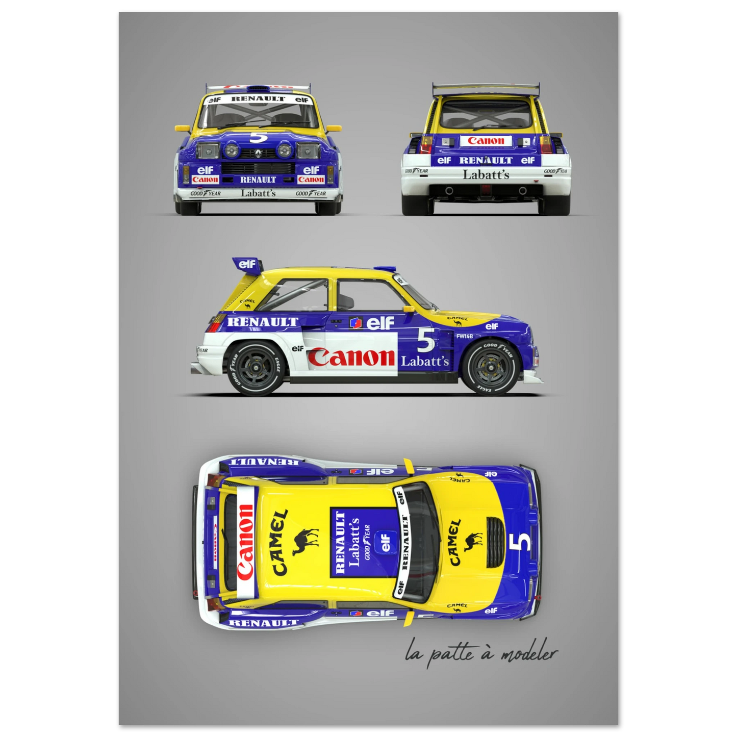 French Rally Car Aluminum Print - Custom Motorsport Art