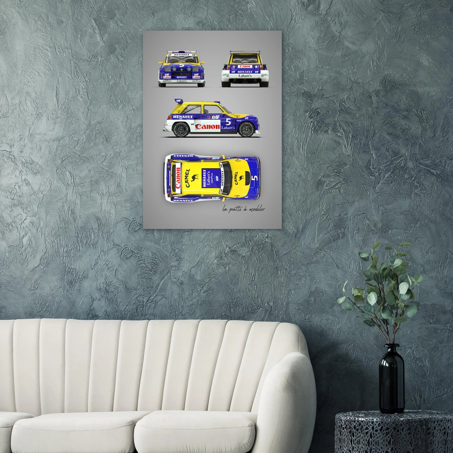 French Rally Car Aluminum Print - Custom Motorsport Art