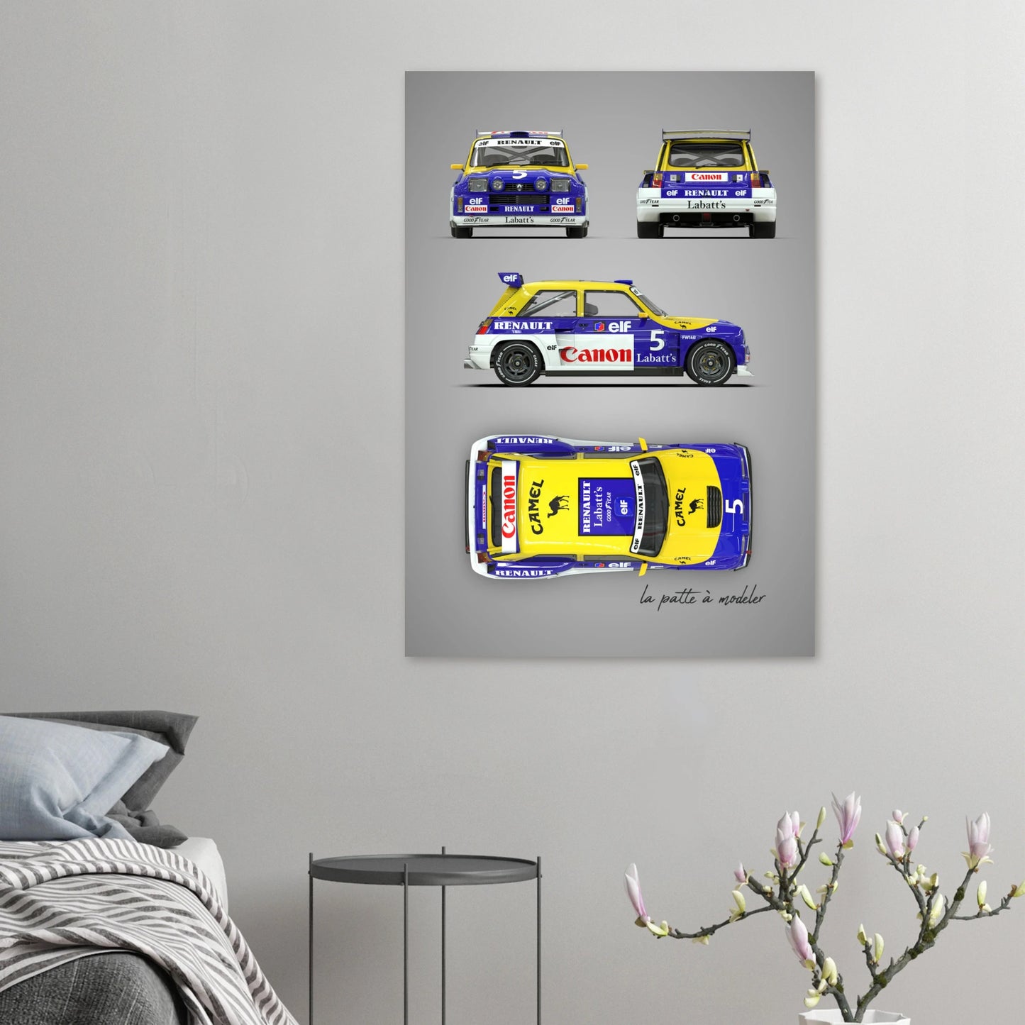 French Rally Car Aluminum Print - Custom Motorsport Art