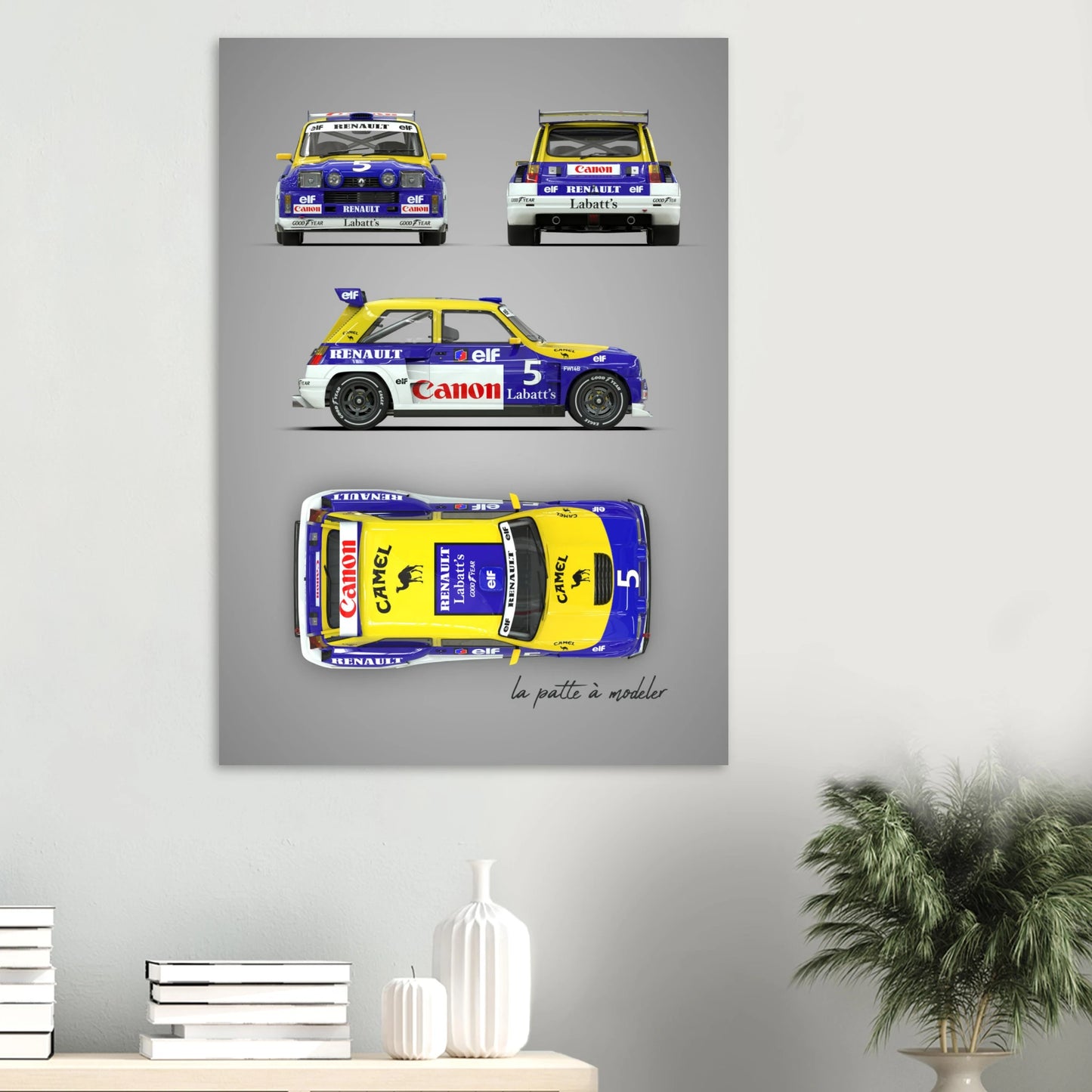 French Rally Car Aluminum Print - Custom Motorsport Art