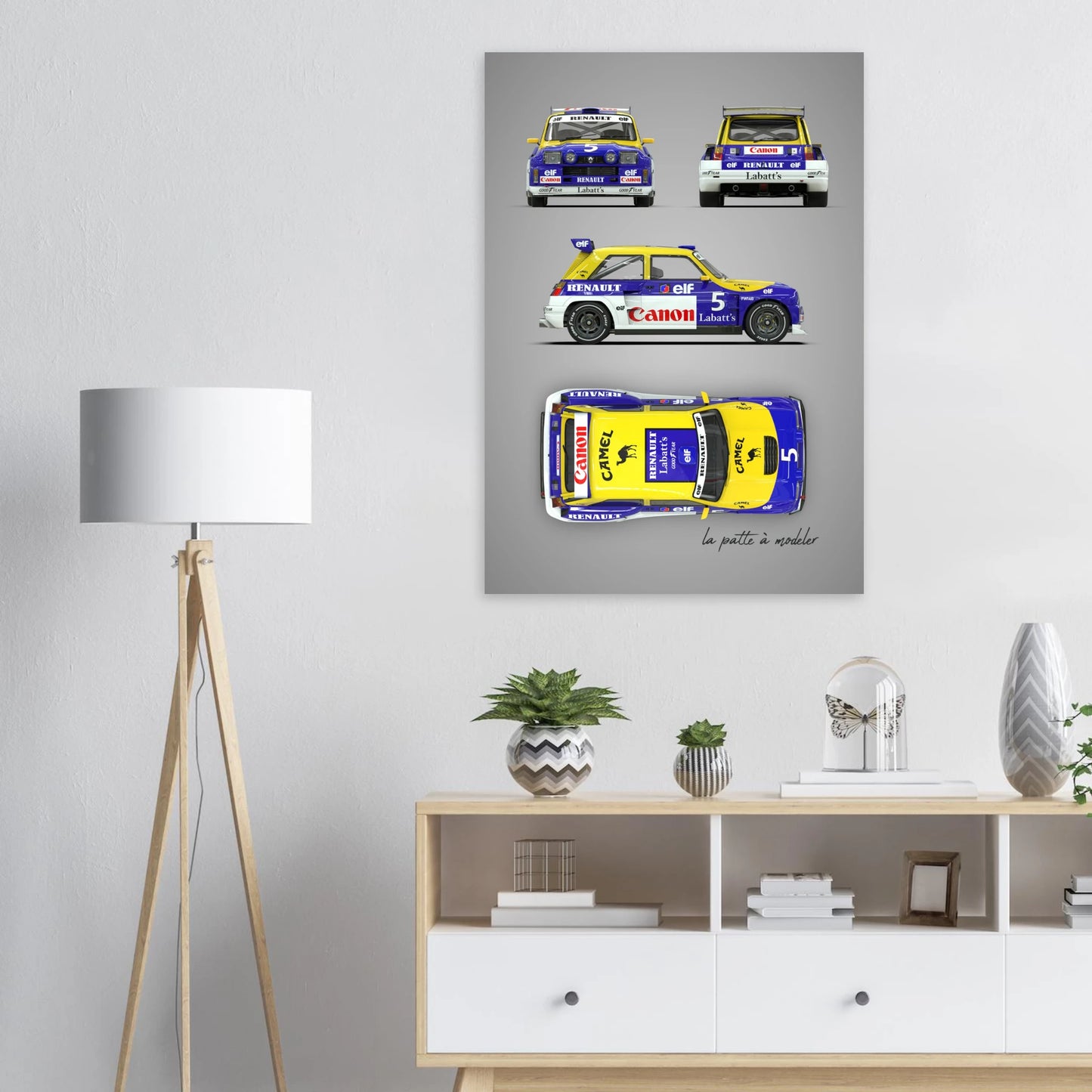 French Rally Car Aluminum Print - Custom Motorsport Art