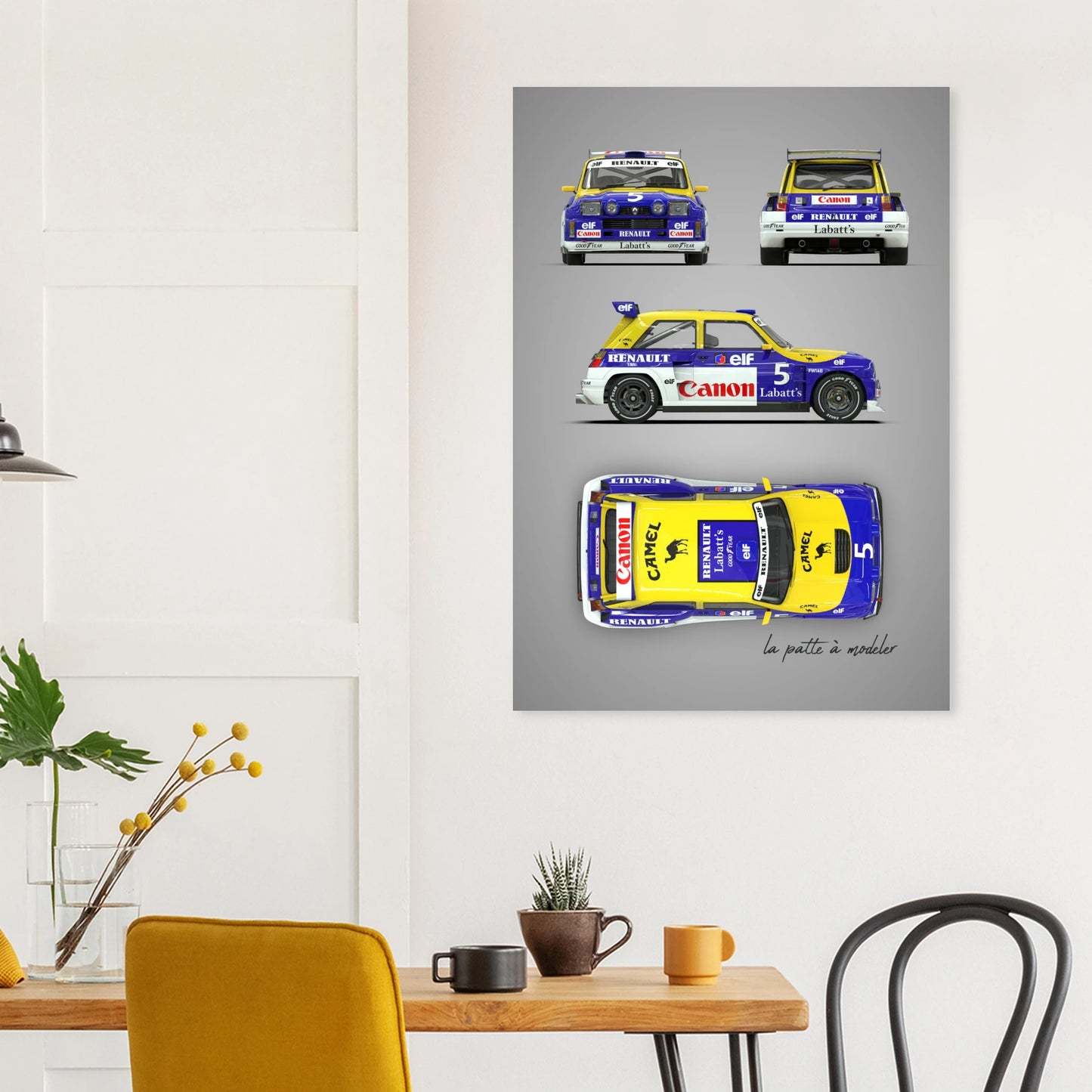 French Rally Car Aluminum Print - Custom Motorsport Art