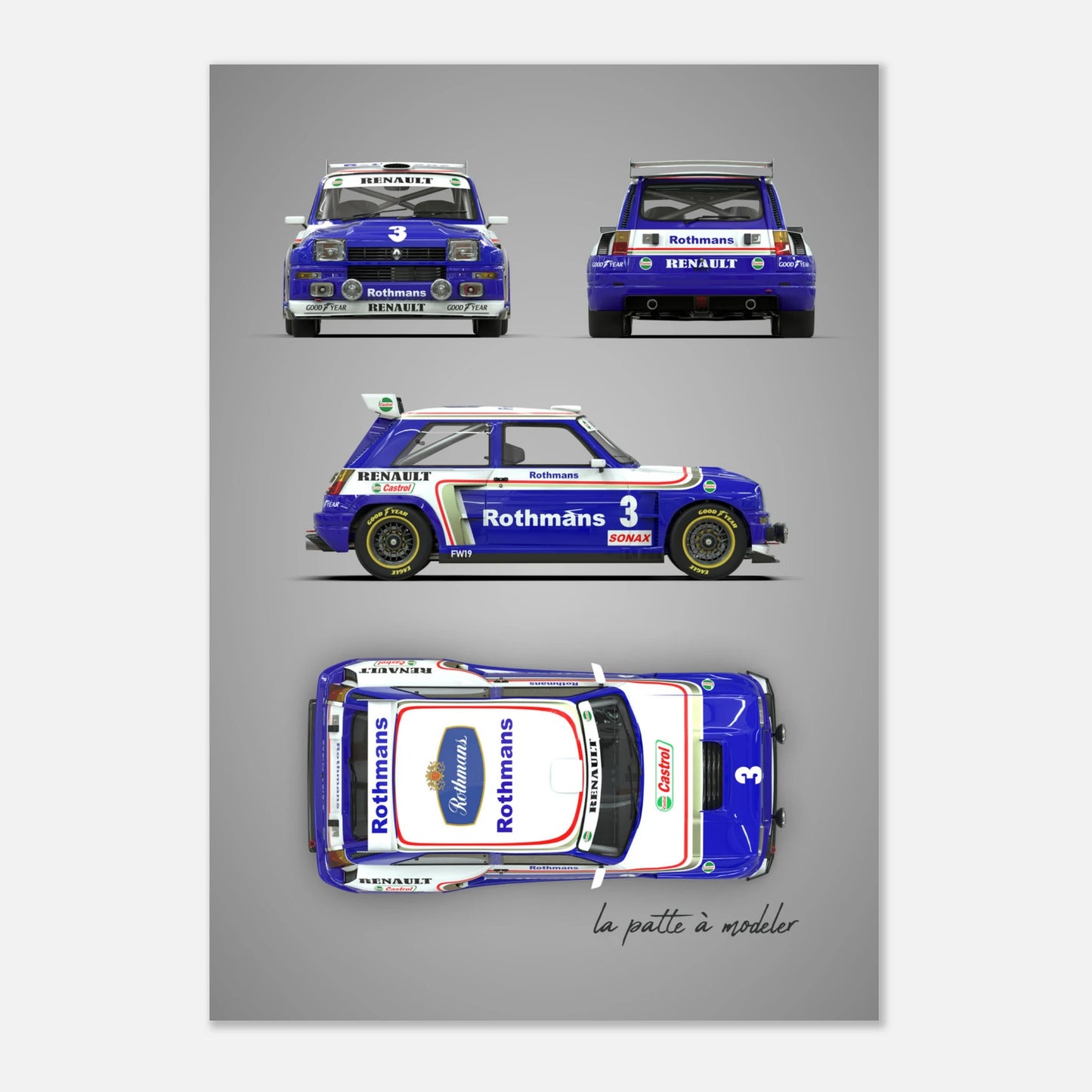 French Rally Car Aluminum Print - Custom Heritage Art