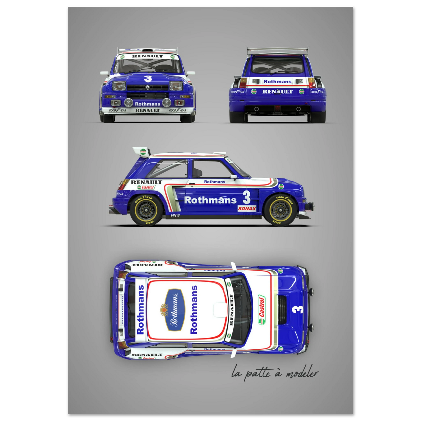 French Rally Car Aluminum Print - Custom Heritage Art