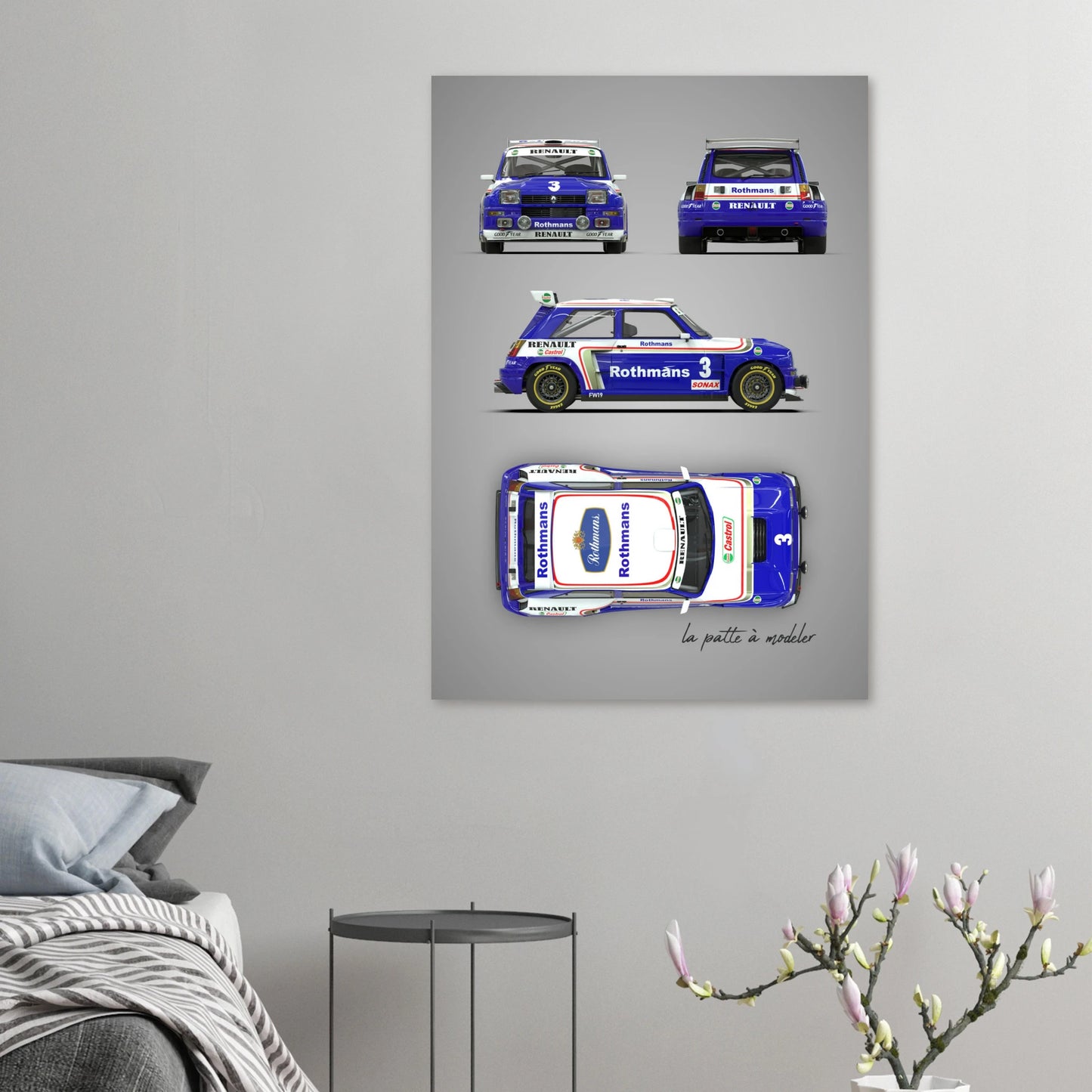 French Rally Car Aluminum Print - Custom Heritage Art