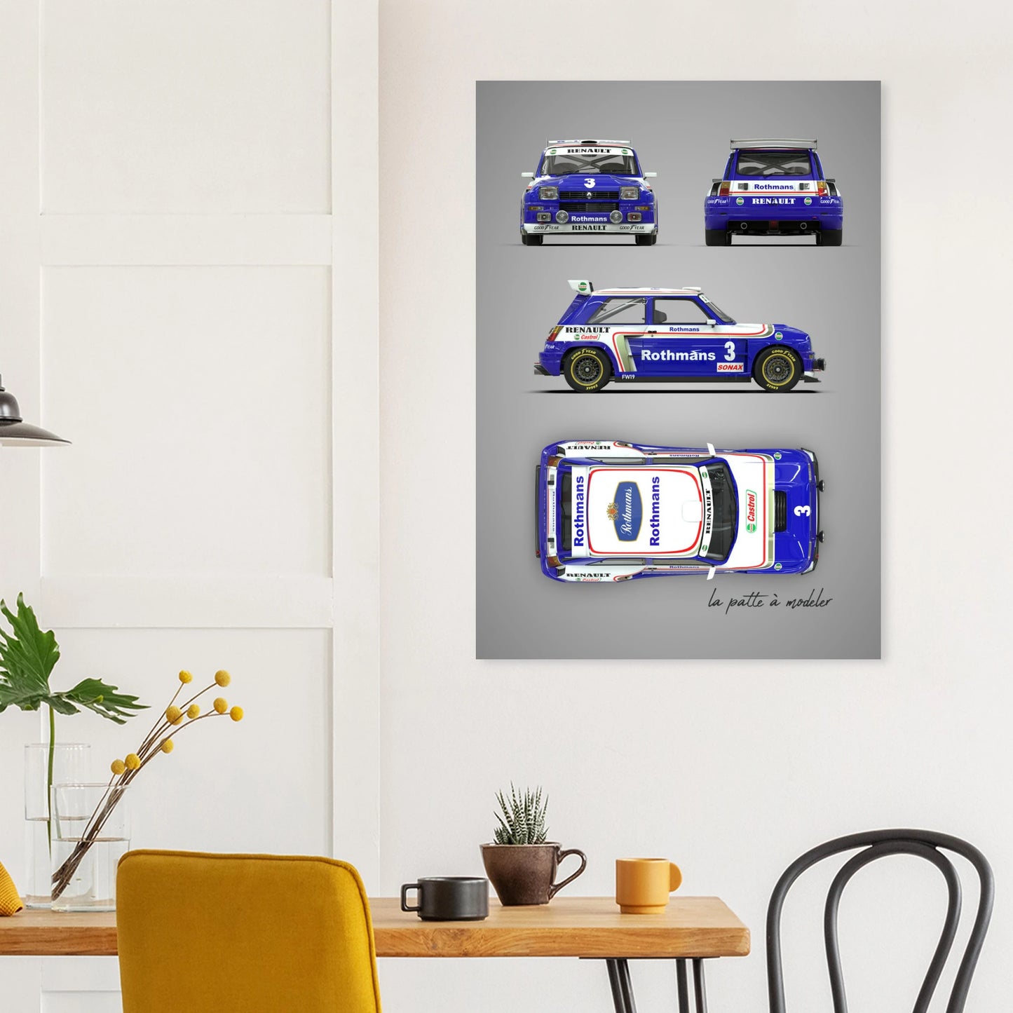 French Rally Car Aluminum Print - Custom Heritage Art