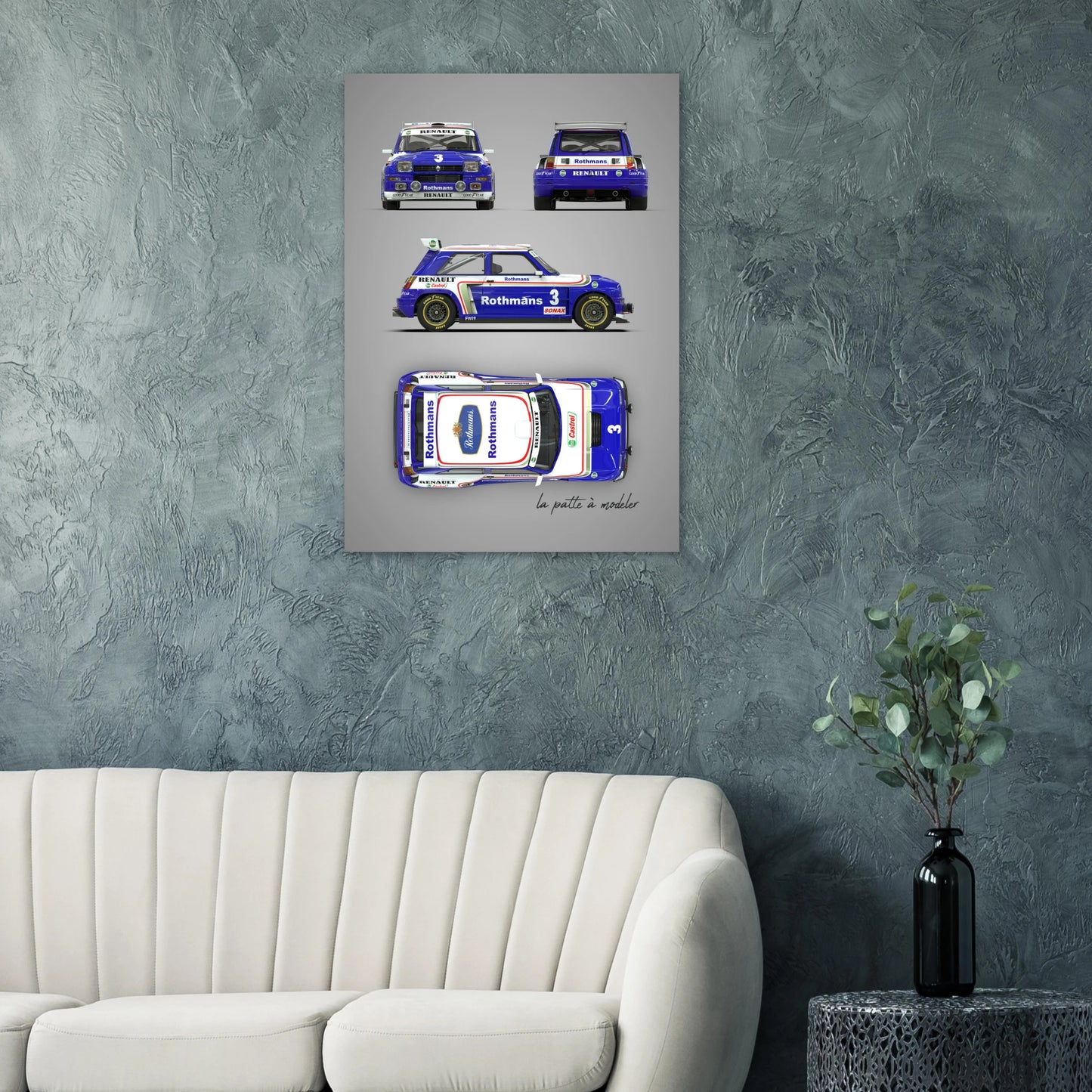 French Rally Car Aluminum Print - Custom Heritage Art