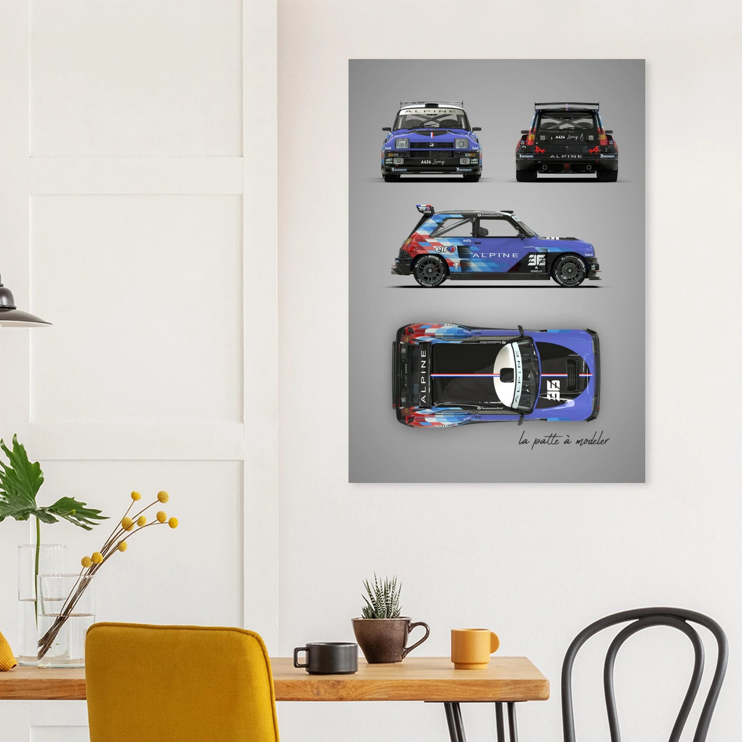 French Rally Car Aluminum Print - Custom Motorsport Art