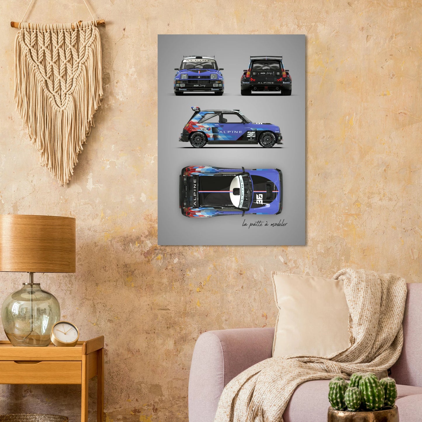 French Rally Car Aluminum Print - Custom Motorsport Art