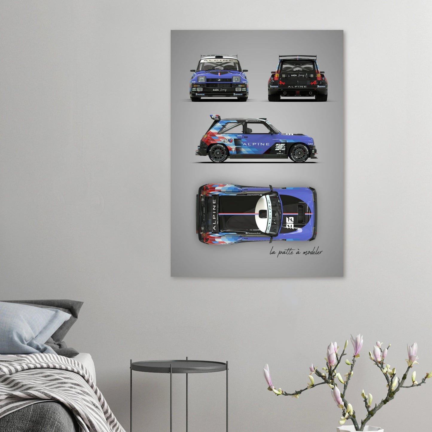French Rally Car Aluminum Print - Custom Motorsport Art