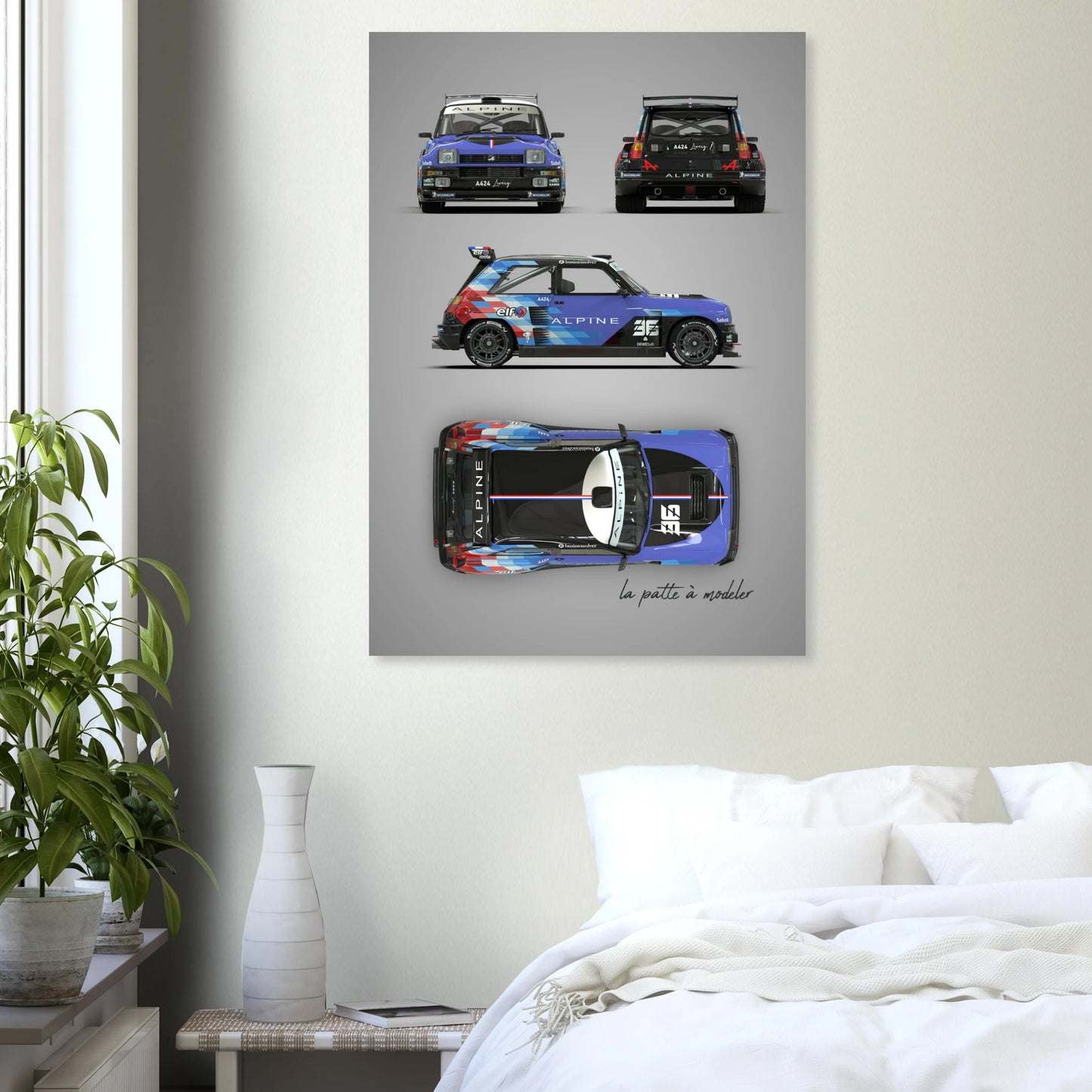 French Rally Car Aluminum Print - Custom Motorsport Art